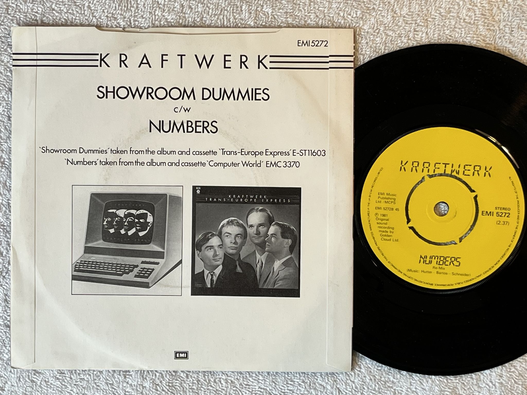 Omslagsbild för skivan KRAFTWERK showroom dummies 7" -77 UK EMI 5272