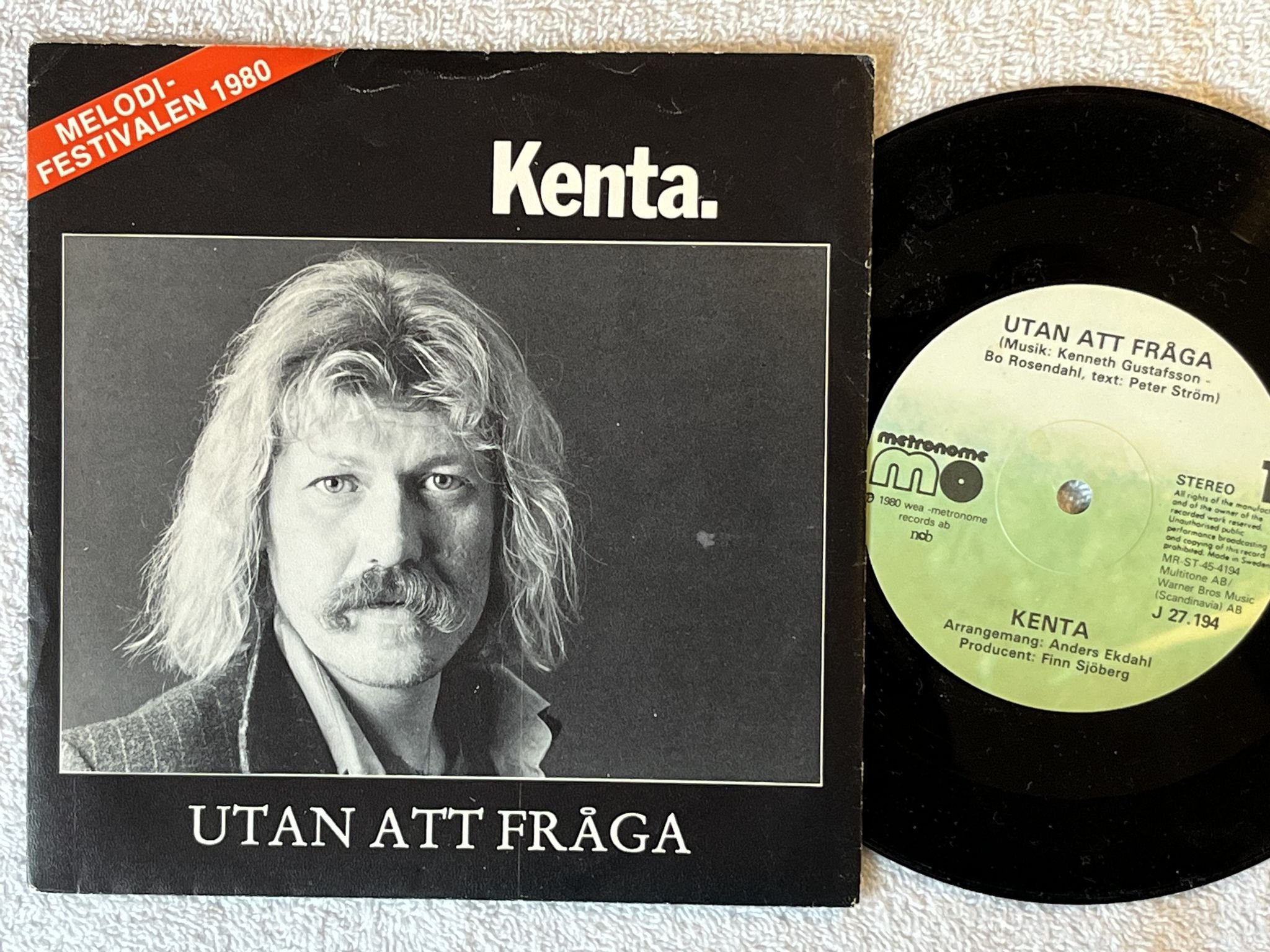Omslagsbild för skivan KENTA just idag är jag stark 7" -80 Swe METRONOME J 27194