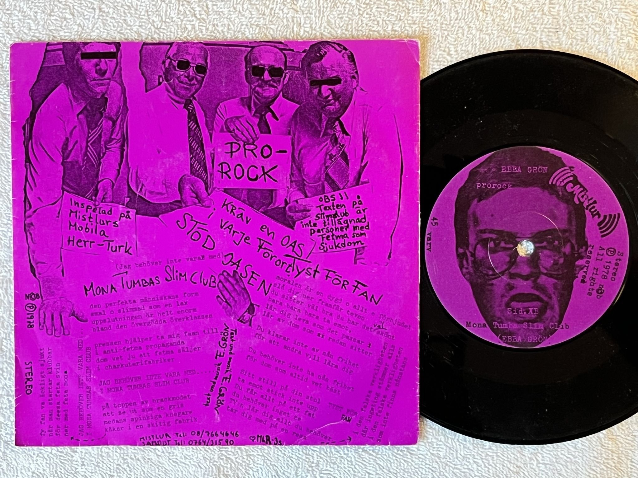 Omslagsbild för skivan EBBA GRÖN prorock 7" -78 Swe MISTLUR MLR-3s