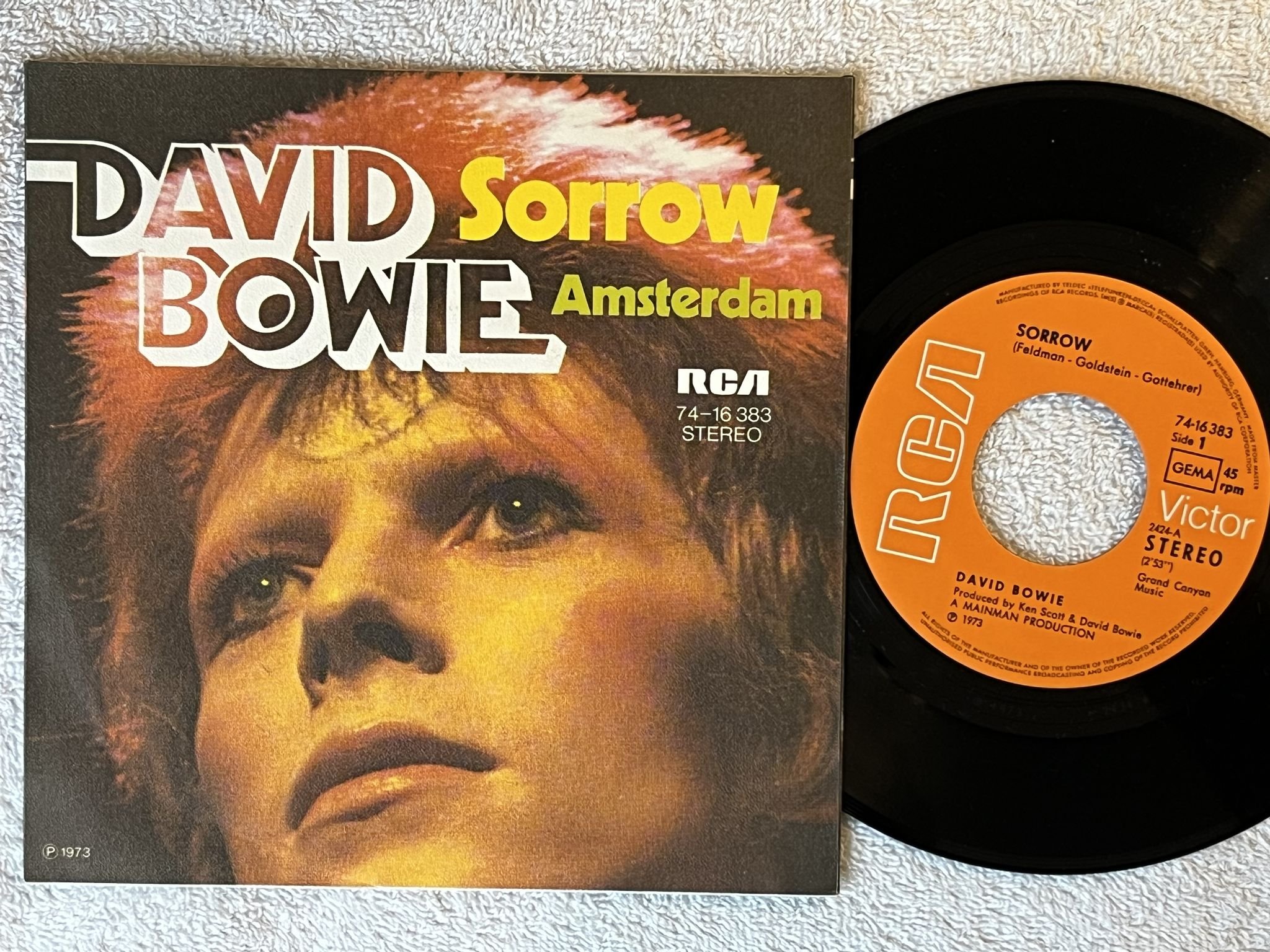 Omslagsbild för skivan DAVID BOWIE sorrow 7" -73 Ger RCA 74-16383
