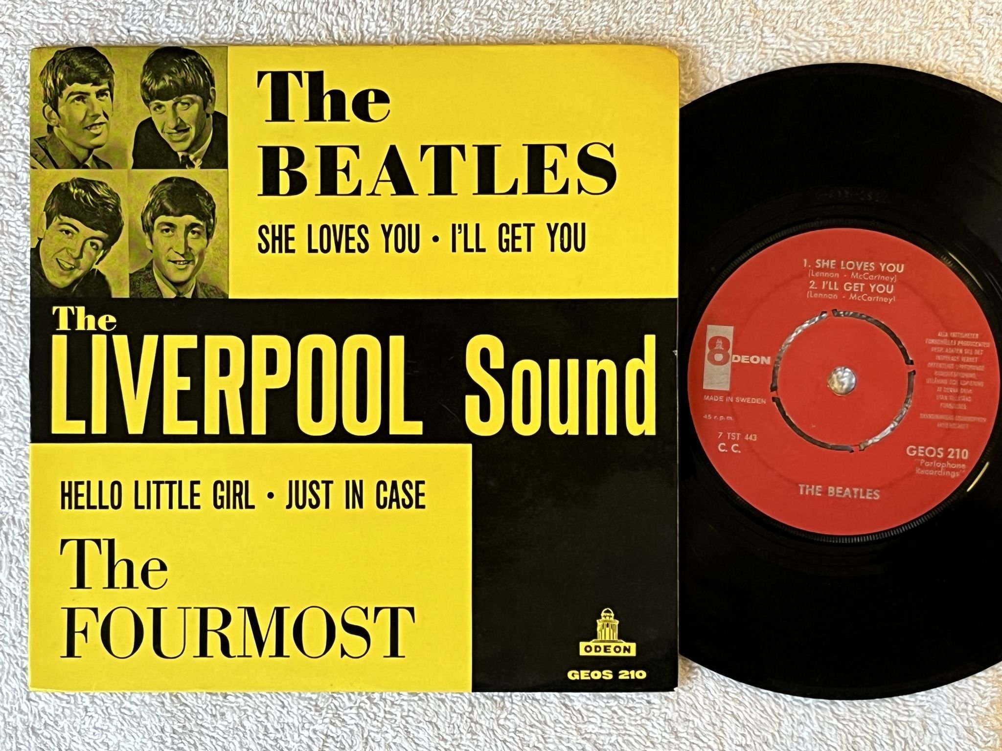 Omslagsbild för skivan THE BEATLES & THE FOURMOST The Liverpool Sound 7"EP -63 ODEON GEOS 210