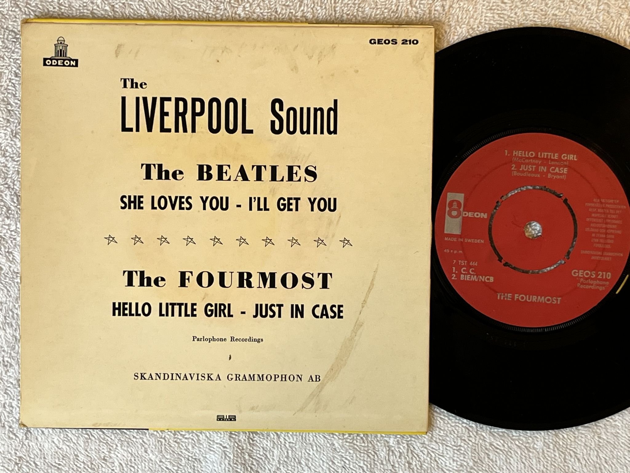 Omslagsbild för skivan THE BEATLES & THE FOURMOST The Liverpool Sound 7"EP -63 ODEON GEOS 210