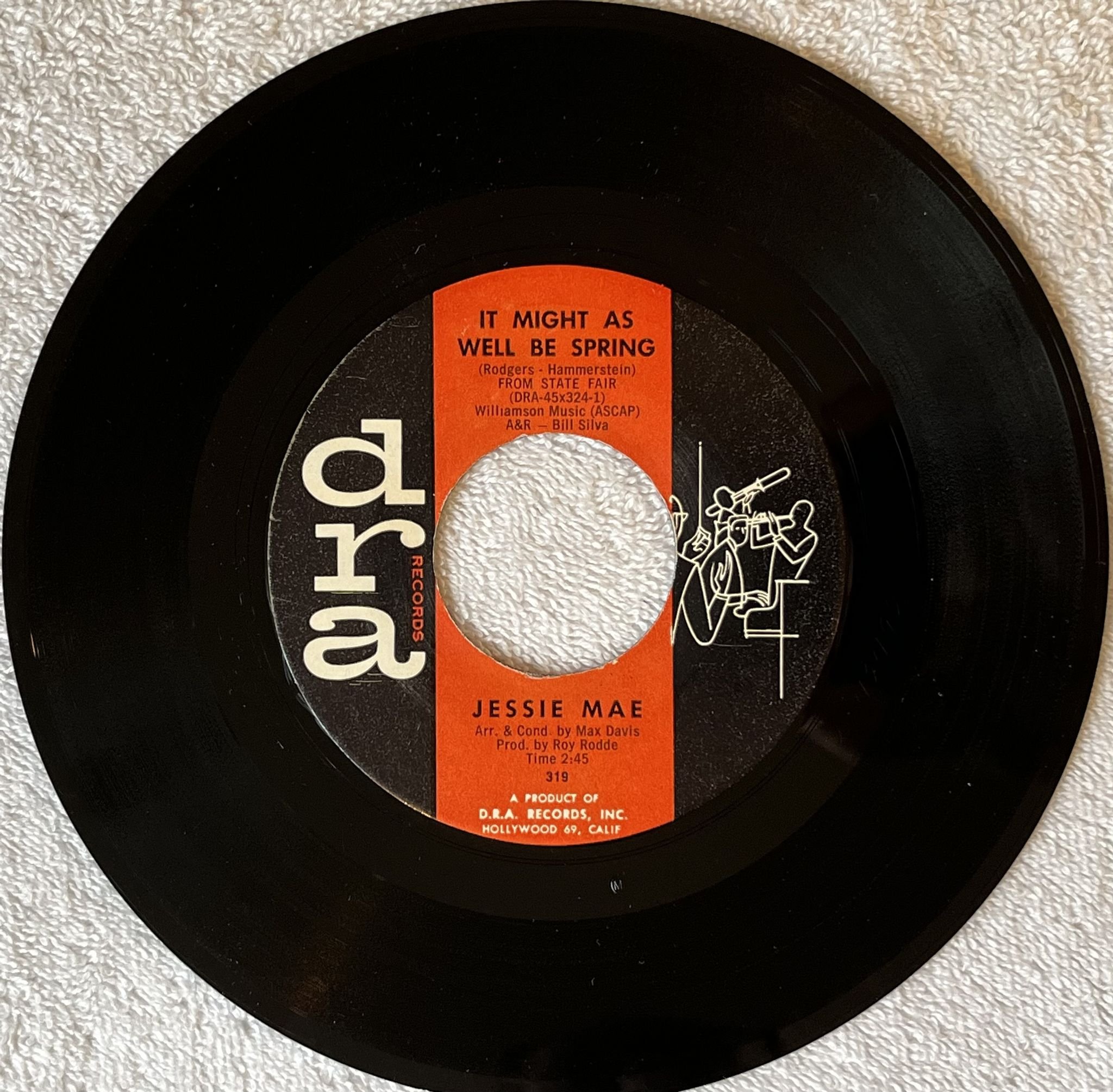 Omslagsbild för skivan JESSIE MAE It Might As Well Be Spring 7" -62 US DRA 319 **** SOUL ****