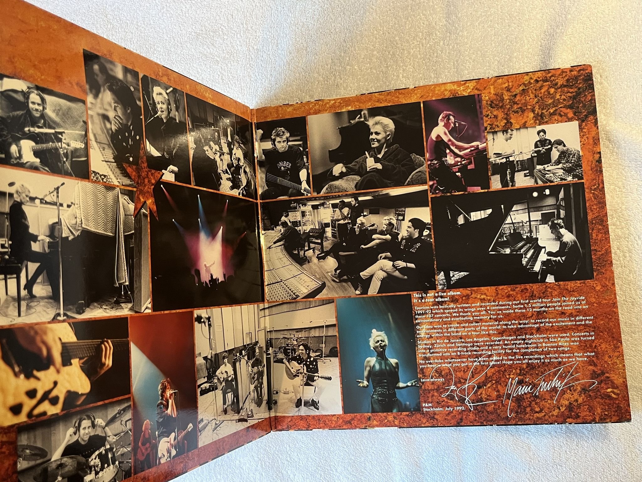 Omslagsbild för skivan ROXETTE Tourism 2xLP -92 EMI 077779992911