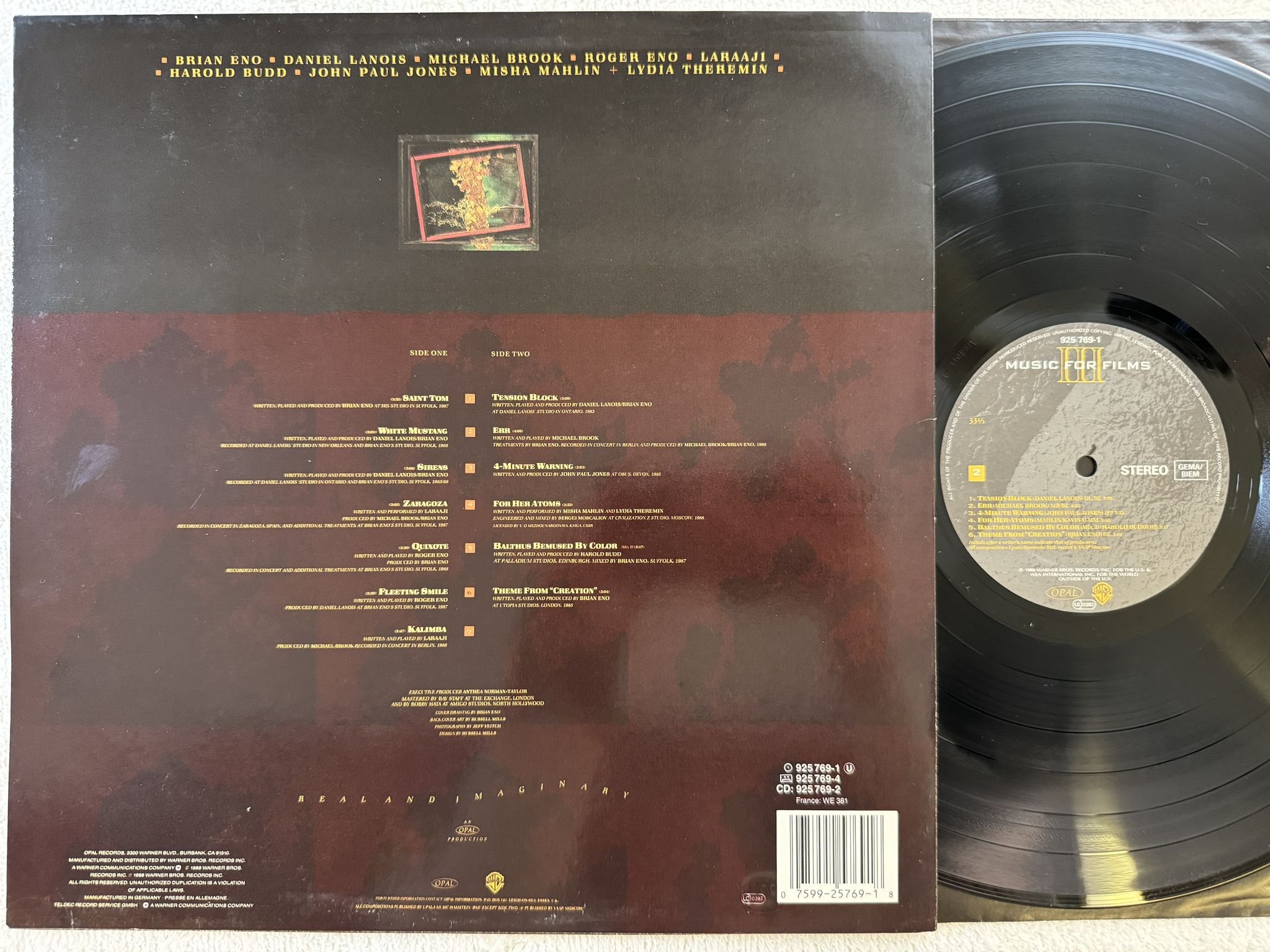 Omslagsbild för skivan V/A Music For Films III LP -88 OPAL RECORDS 925 769-1,