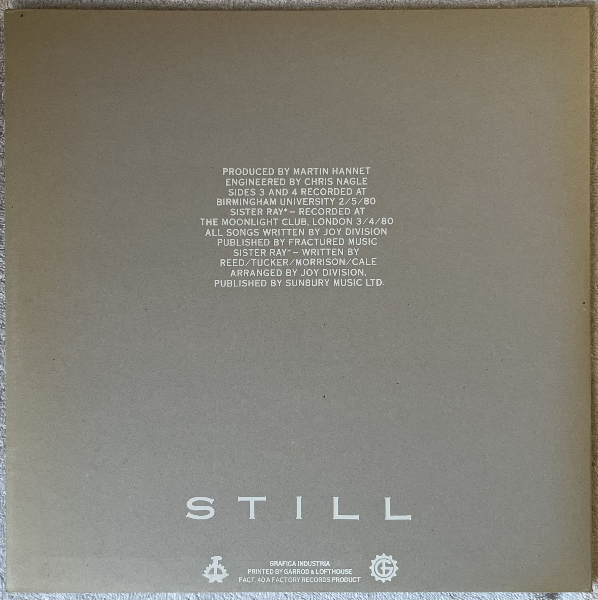 Omslagsbild för skivan JOY DIVISION still 2xLP -81 UK FACTORY FACT 40 *** Clothbound ***
