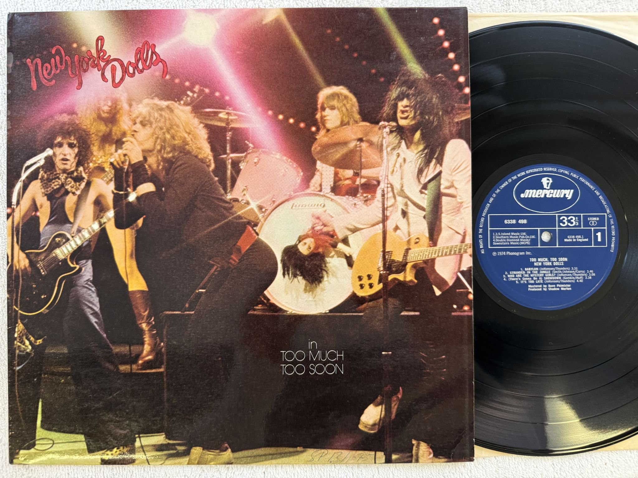 Omslagsbild för skivan NEW YORK DOLLS too soon too much LP -74 UK PHILIPS 6338 498