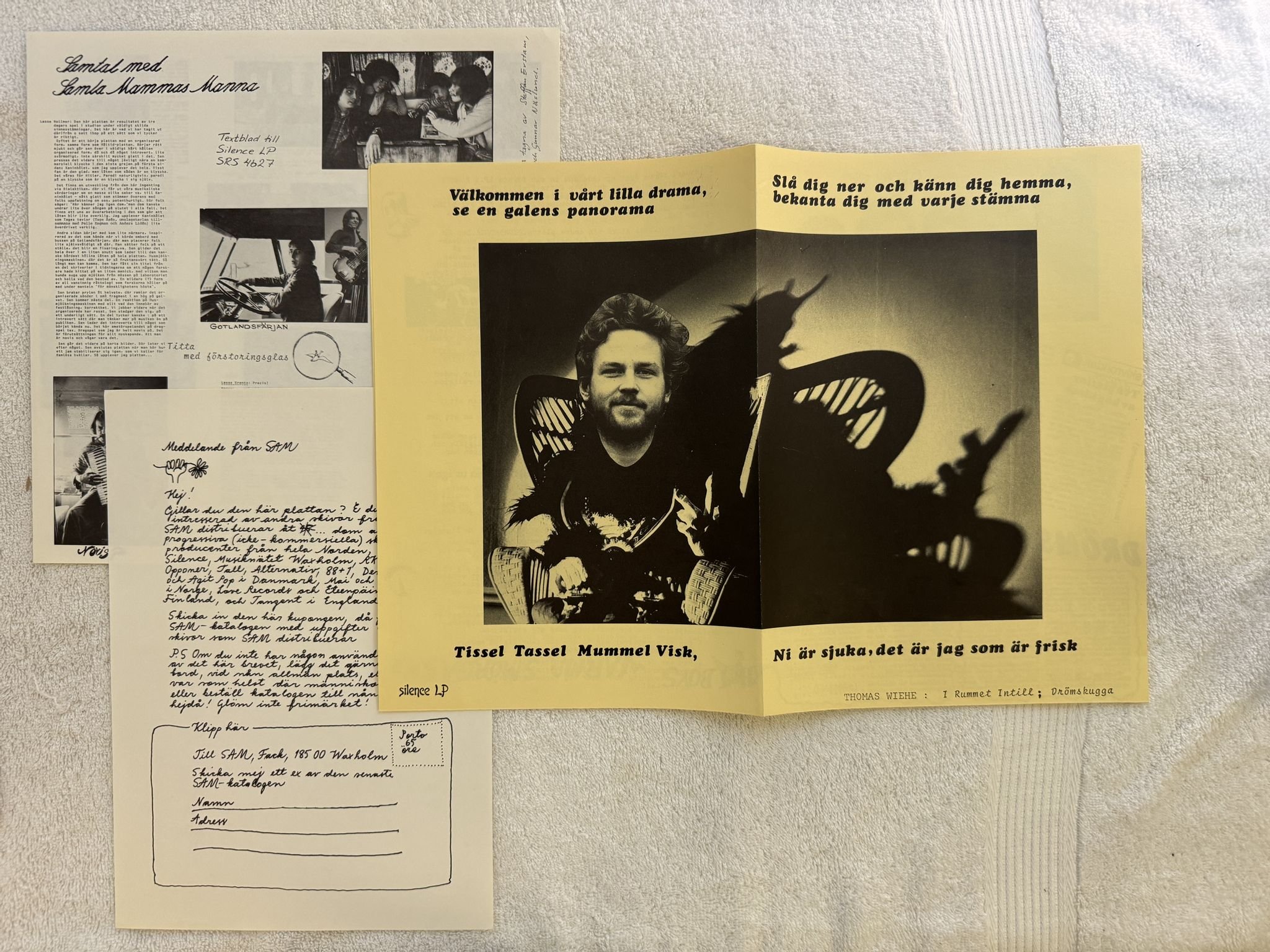Omslagsbild för skivan SAMLAS MAMMAS MANNA klossa knapitatet LP -74 Swe SILENCE SRS 4627