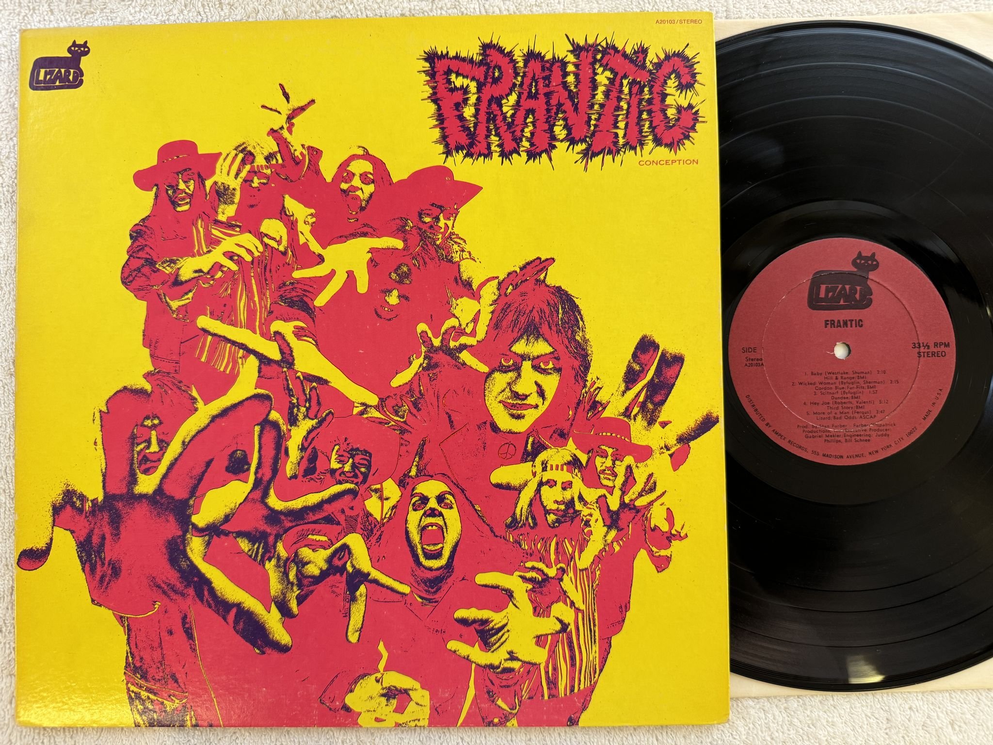 Omslagsbild för skivan FRANTIC s/t LP -70 US LIZARD A 20103 *** Hard rock / psych ***