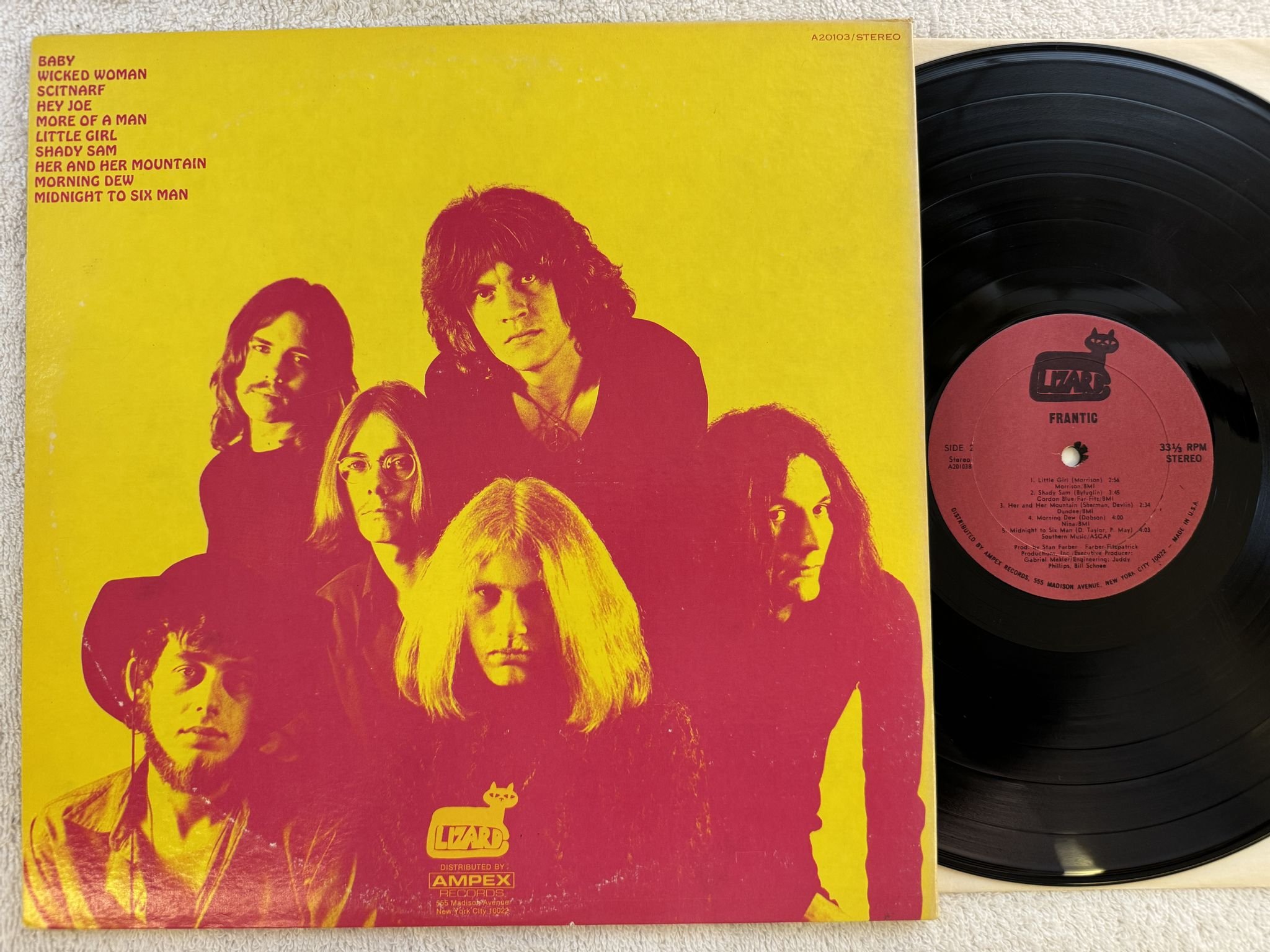 Omslagsbild för skivan FRANTIC s/t LP -70 US LIZARD A 20103 *** Hard rock / psych ***