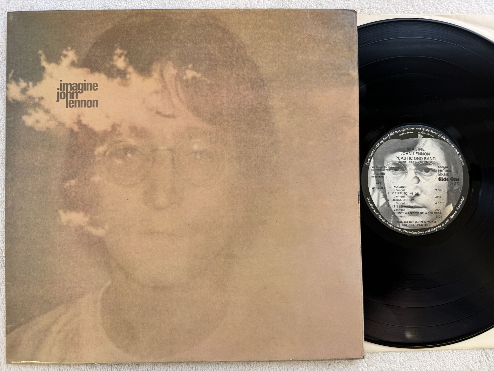 Omslagsbild för skivan JOHN LENNON imagine LP -71 UK APPLE PAS 10004 *** CLASSIC ***