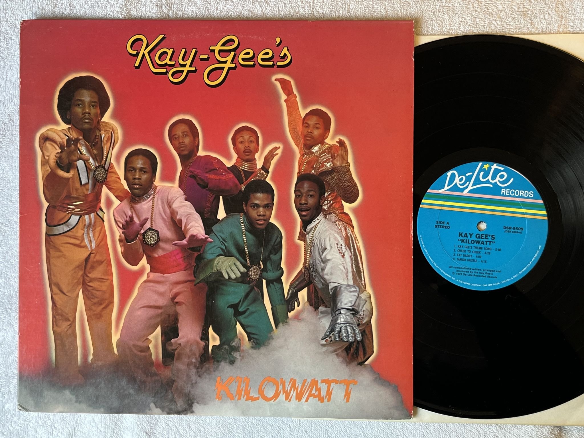 Omslagsbild för skivan KAY GEES kilowatt LP -78 US DE-LITE DSR 9505