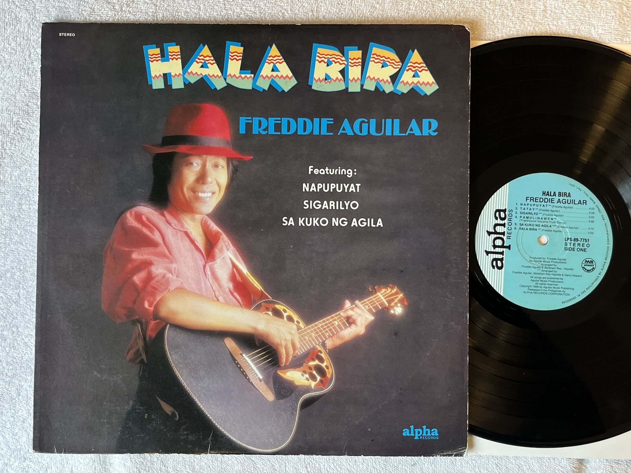 Omslagsbild för skivan FREDDIE AGUILAR hala bira LP Philippiens ALPHA LPS-89-7751