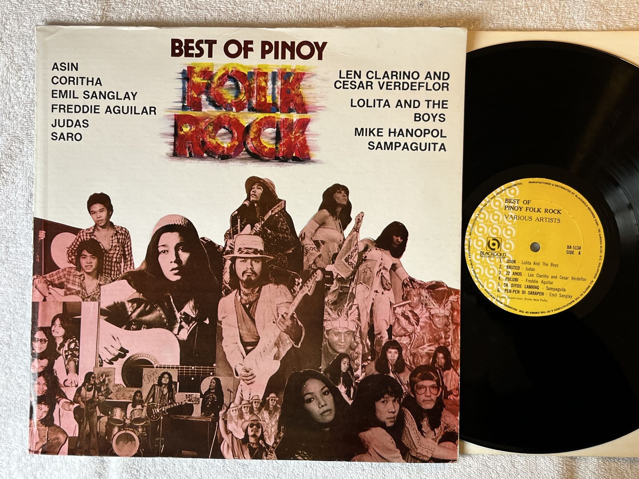 Omslagsbild för skivan V/A best of Pinoy Folk Rock LP Philippiens BLACKGOLD BA-5134 *** ULTRA RARE ***