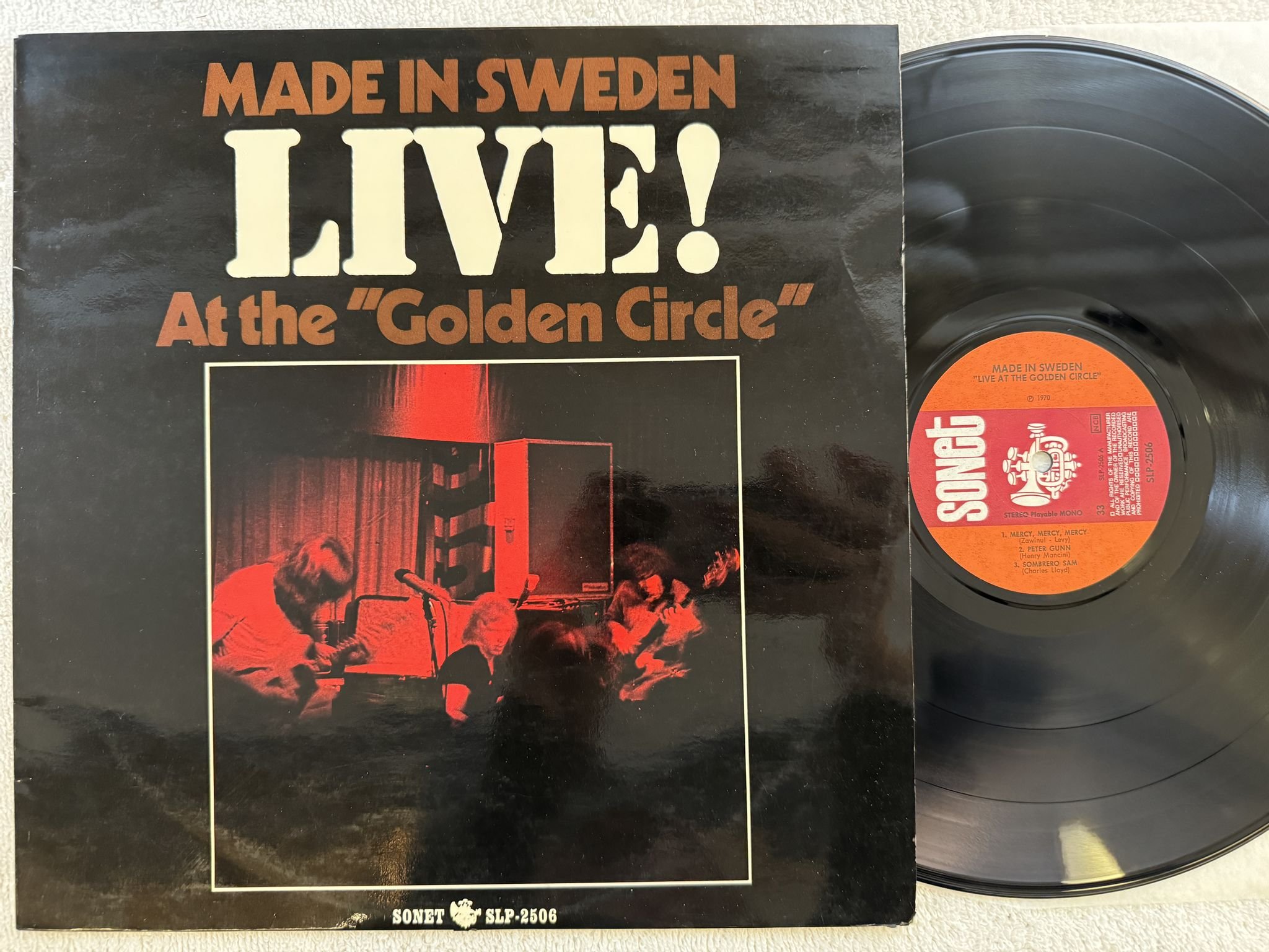 Omslagsbild för skivan MADE IN SWEDEN live at the Golden Circle LP -70 Swe SONET SLP-2506