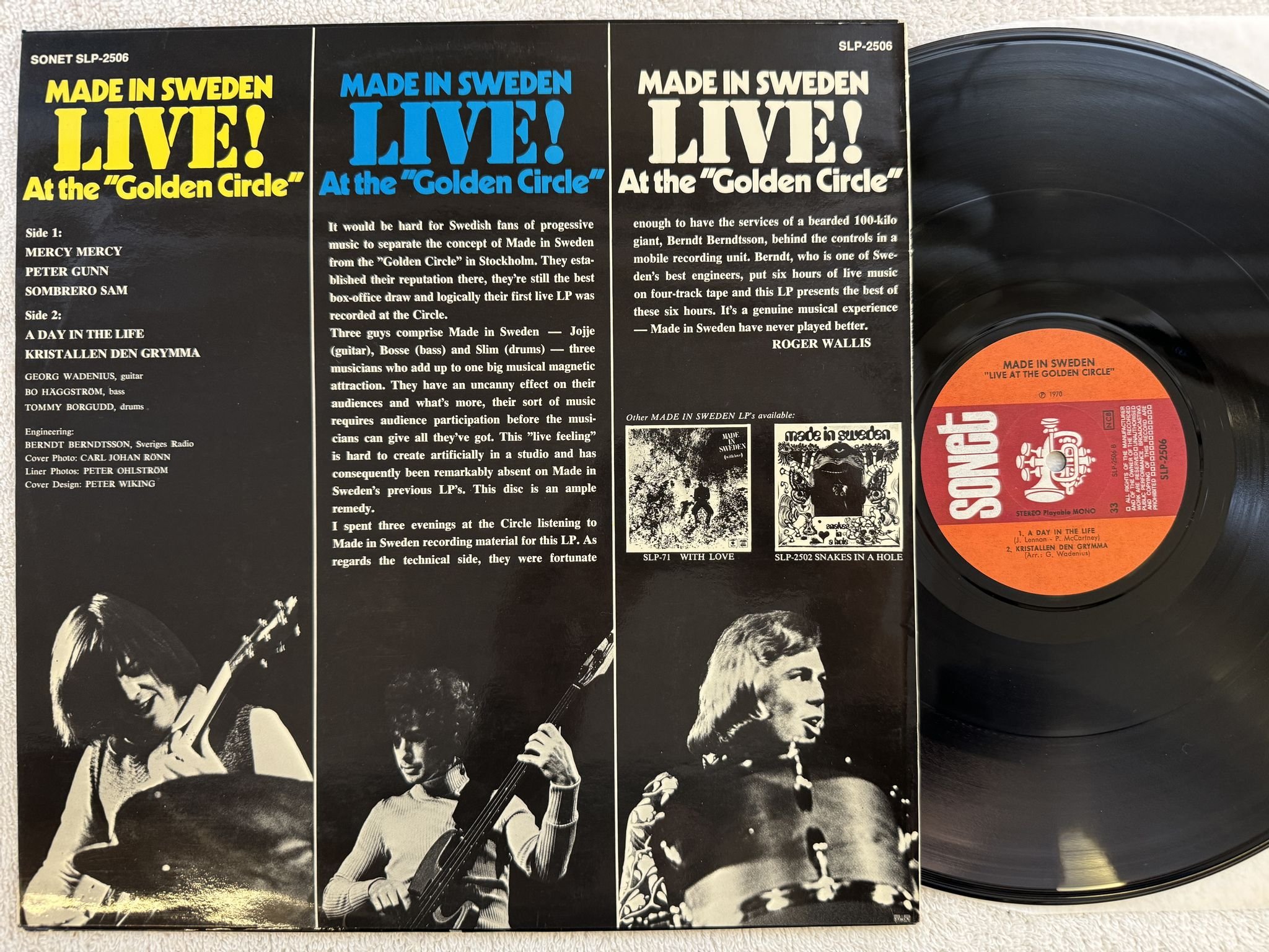 Omslagsbild för skivan MADE IN SWEDEN live at the Golden Circle LP -70 Swe SONET SLP-2506