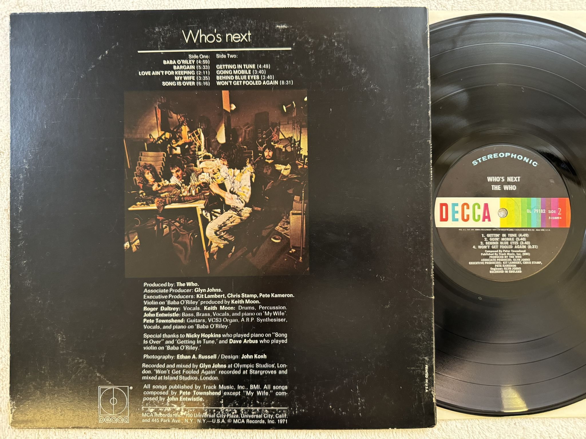 Omslagsbild för skivan THE WHO who's next LP US DECCA DL 79182