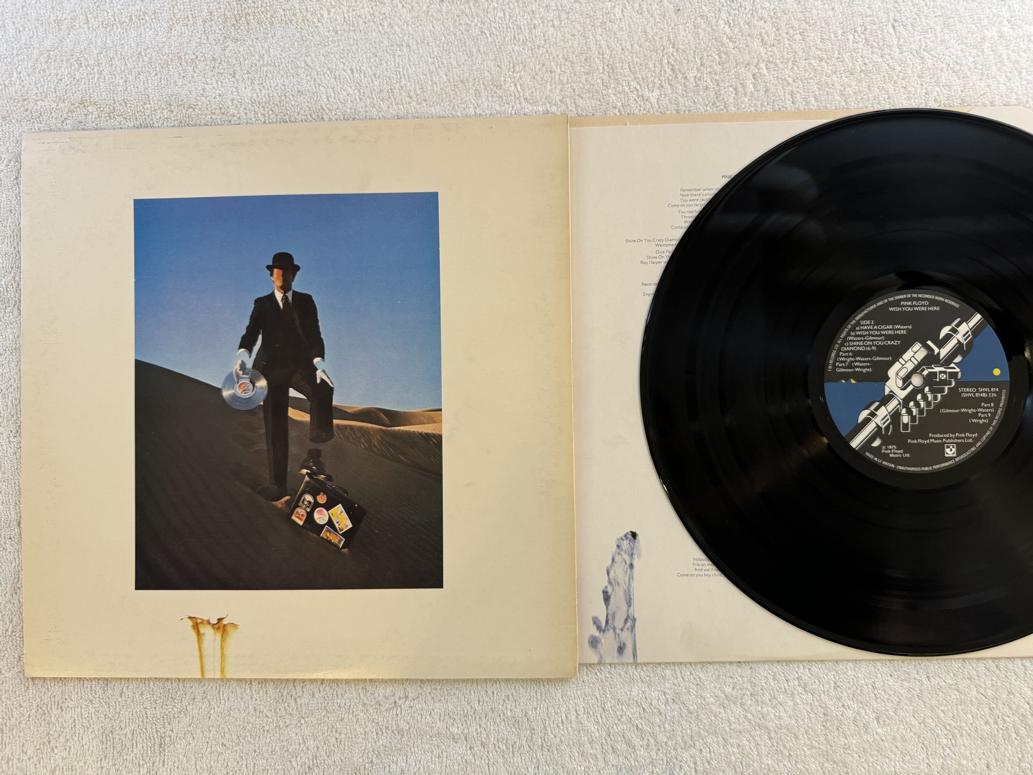Omslagsbild för skivan PINK FLOYD wish you were here LP -75 UK HARVEST SHVL 814 ** ROUNDED CORNERS **