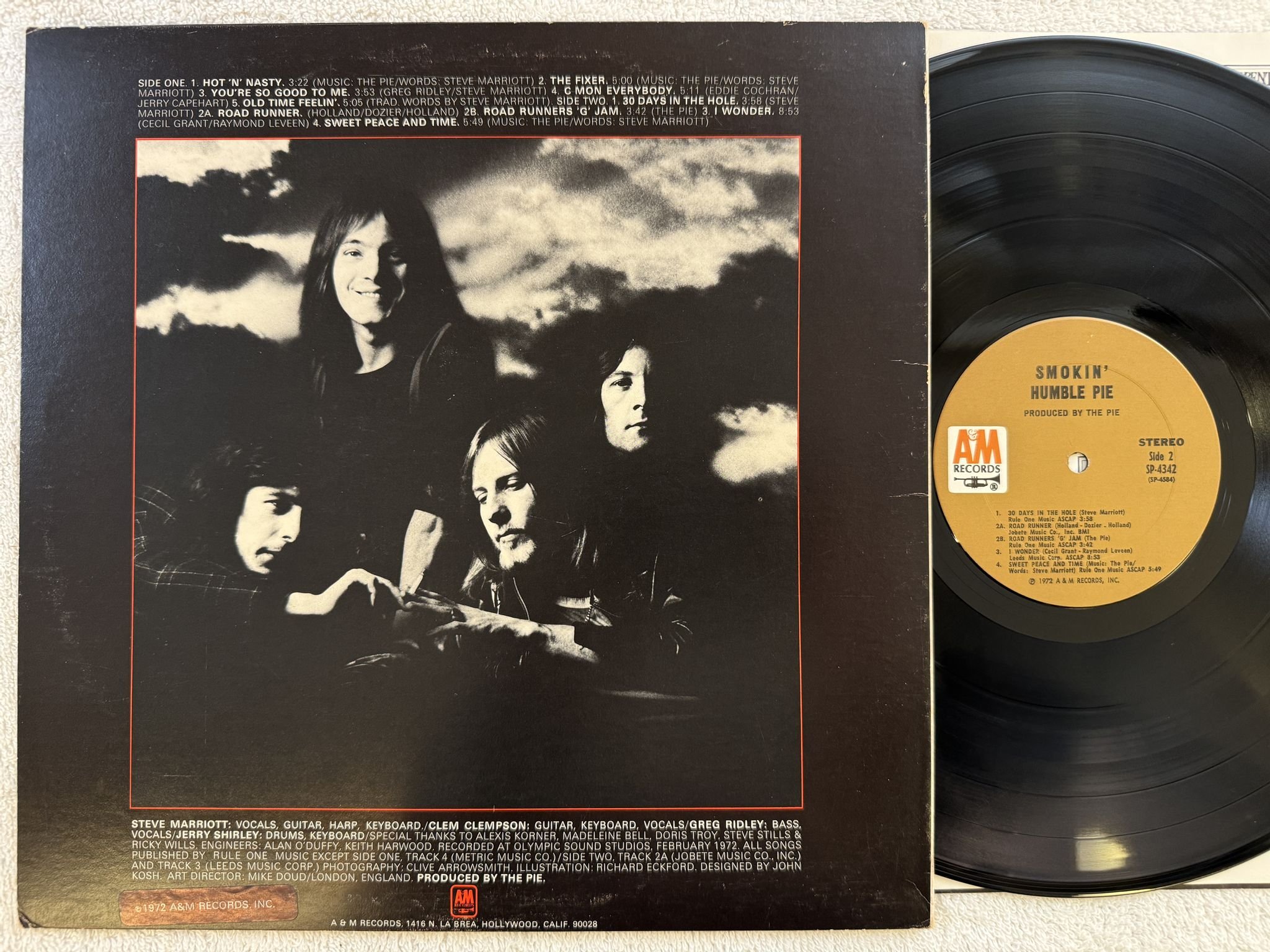 Omslagsbild för skivan HUMBLE PIE smokin LP -72 US A&M SP 4342