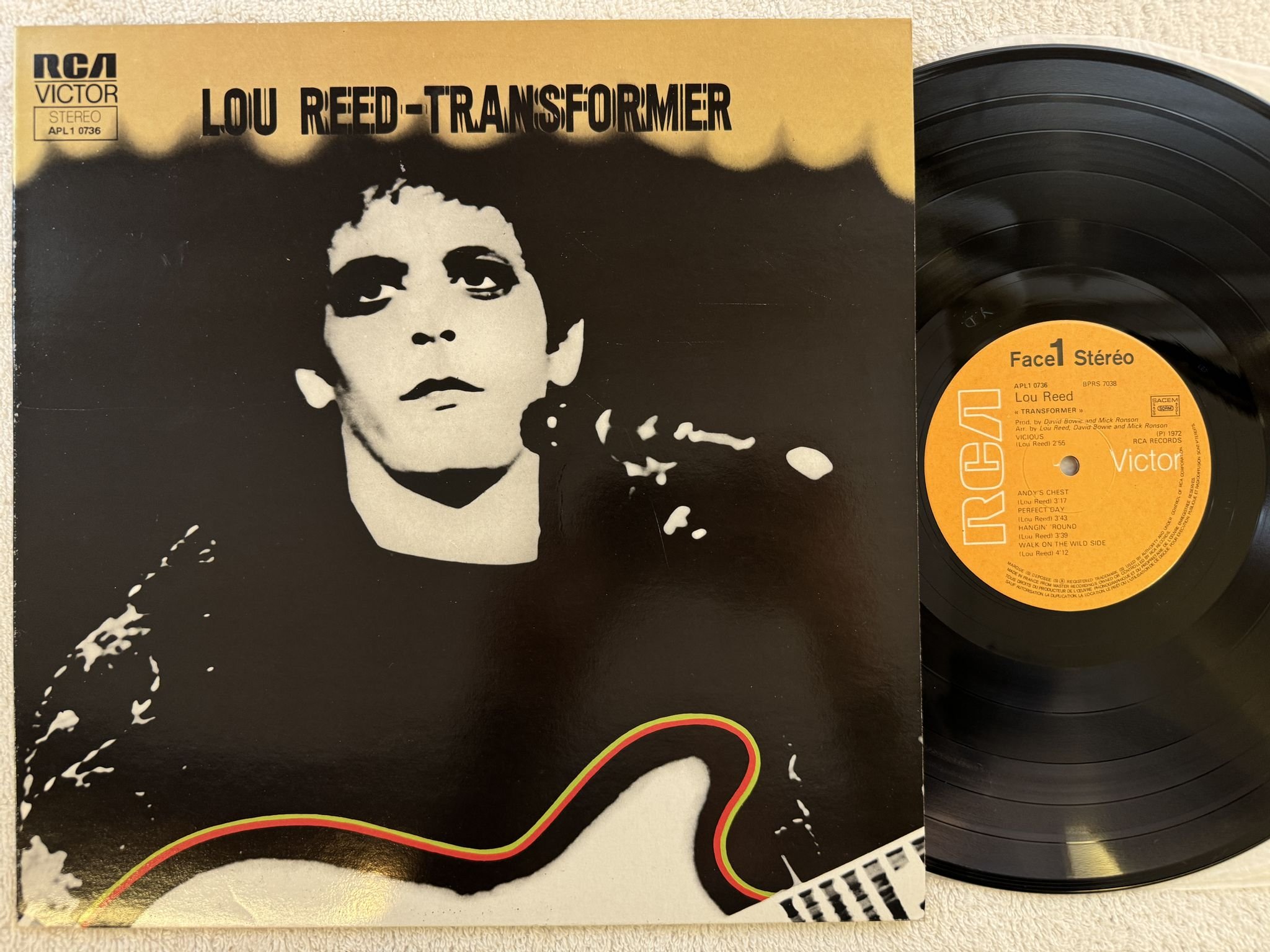 Omslagsbild för skivan LOU REED transformer LP -72 Fra RCA APL1 0736 ** Walk on the wild side **