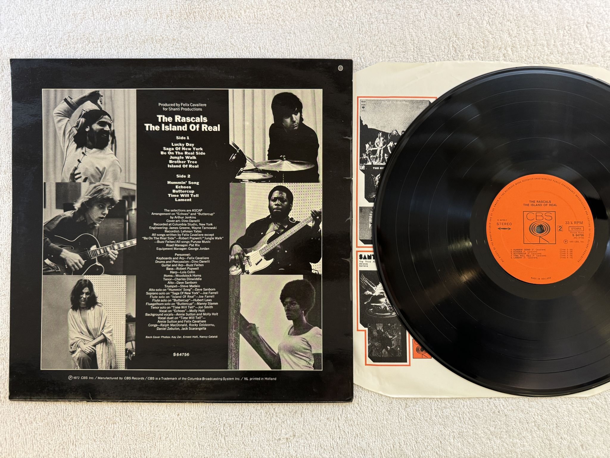 Omslagsbild för skivan THE RASCALS the island of real LP -72 Hol CBS S 64756