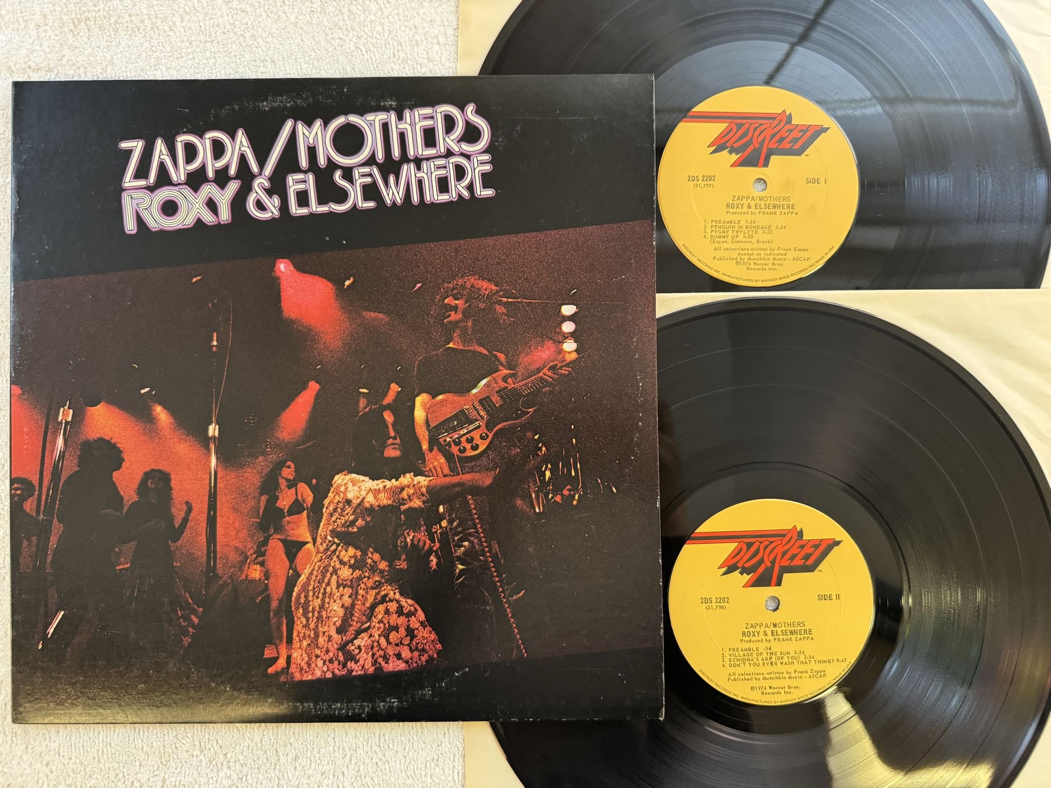 Omslagsbild för skivan ZAPPA / MOTHERS Roxy & elsewhere 2xLP -74 US DISCREET 2DS 2202