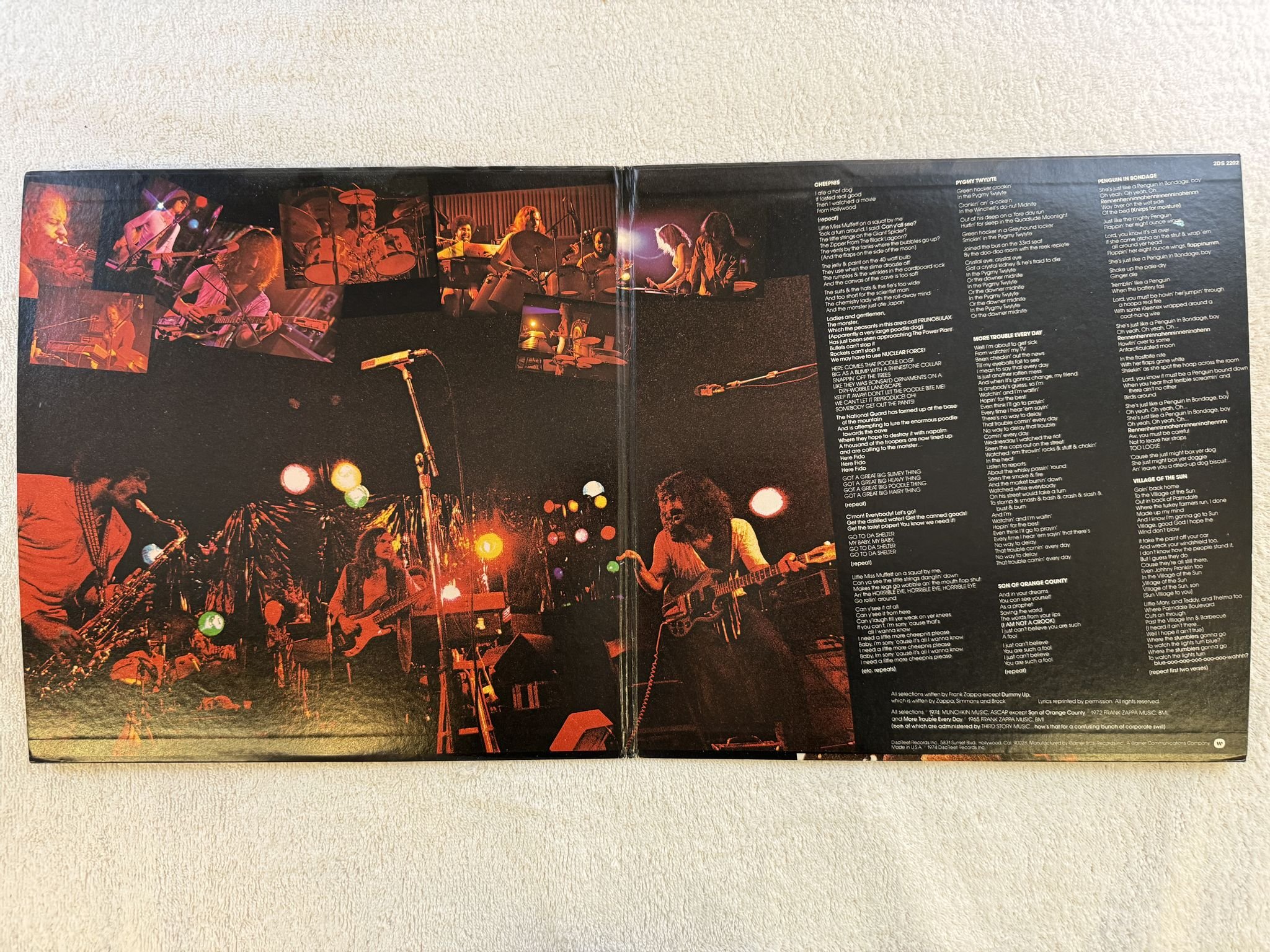 Omslagsbild för skivan ZAPPA / MOTHERS Roxy & elsewhere 2xLP -74 US DISCREET 2DS 2202