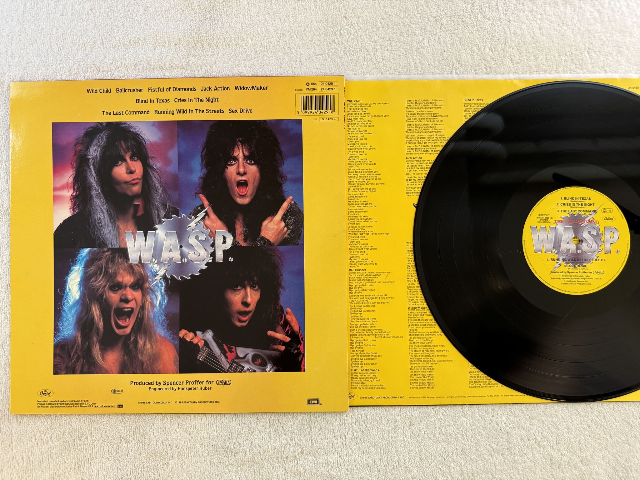 Omslagsbild för skivan W.A.S.P. the last command LP -85 Hol CAPITOL 1A 064-2404291