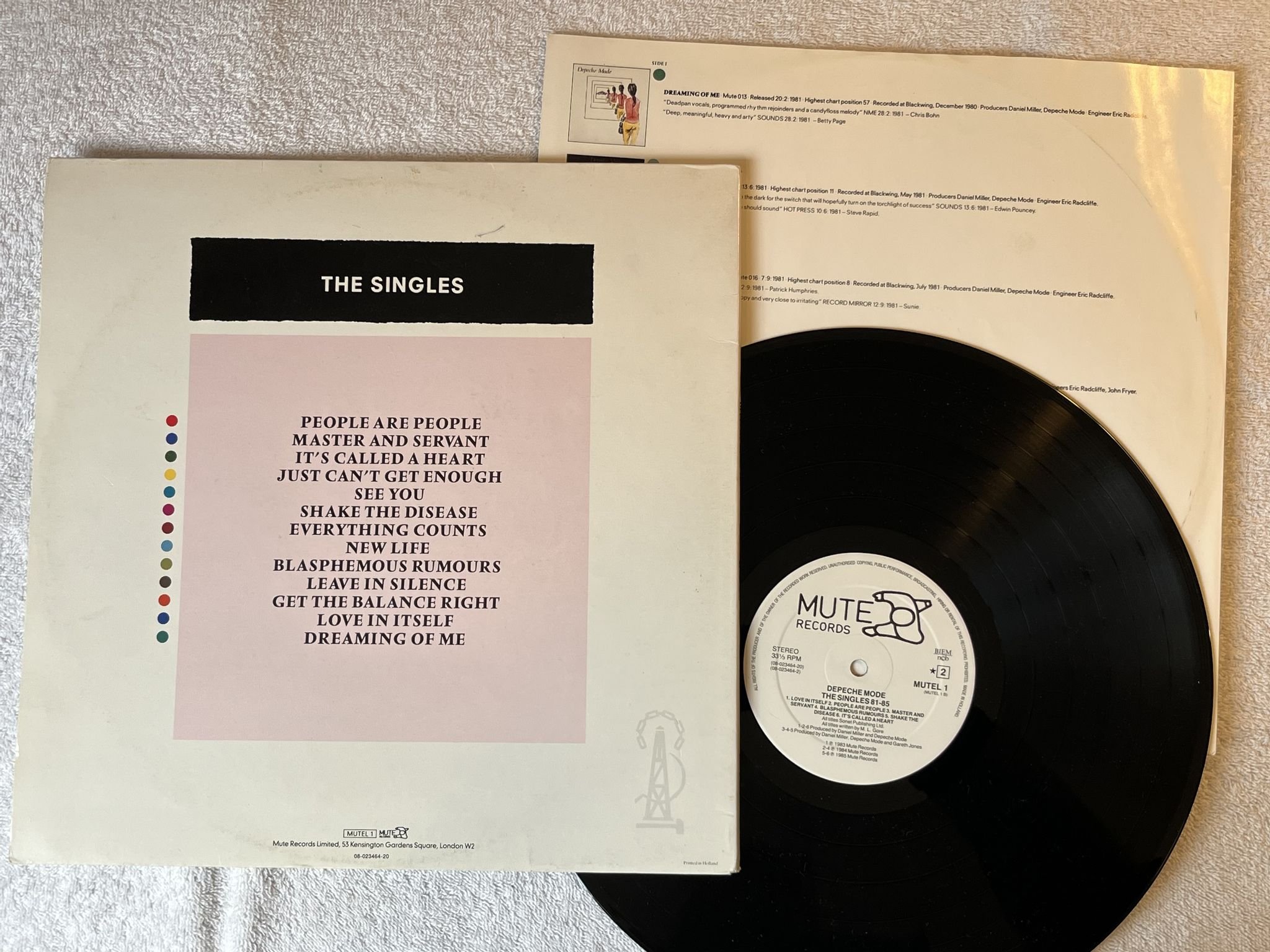 Omslagsbild för skivan DEPECHE MODE the singles 81-85 LP -85 ncb MUTE MUTEL 1