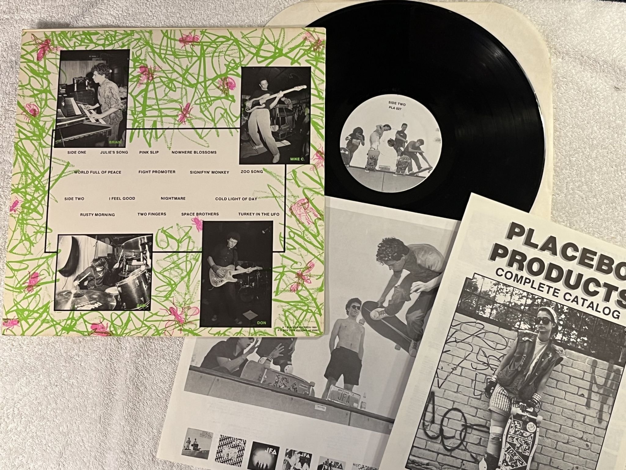 Omslagsbild för skivan JFA nowhere blossoms LP -88 US PLACEBO RECORDS PLA 027 ** GARAGE / PUNK **