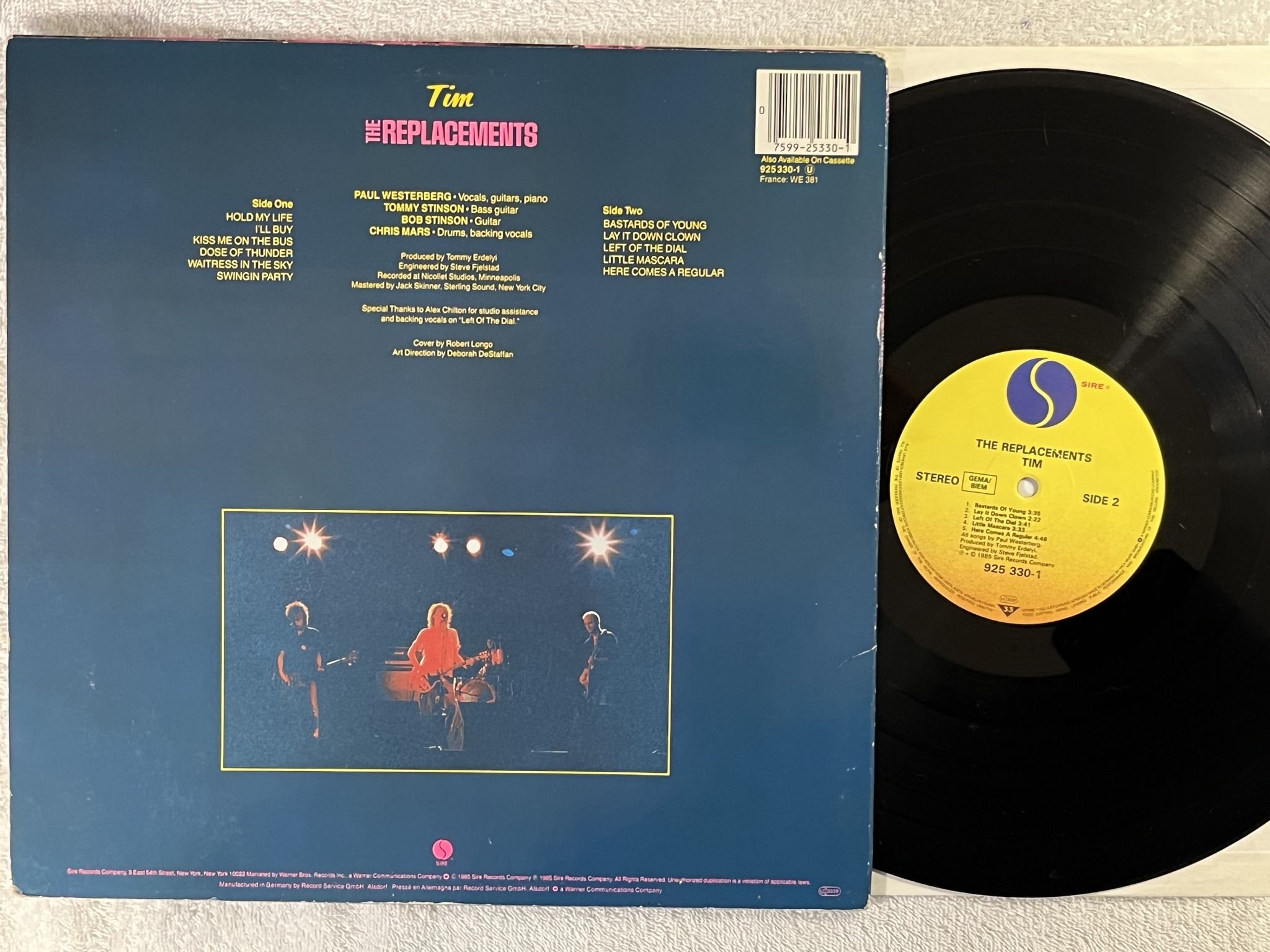 Omslagsbild för skivan THE REPLACEMENTS Tim LP -85 Ger SIRE 925 330-1