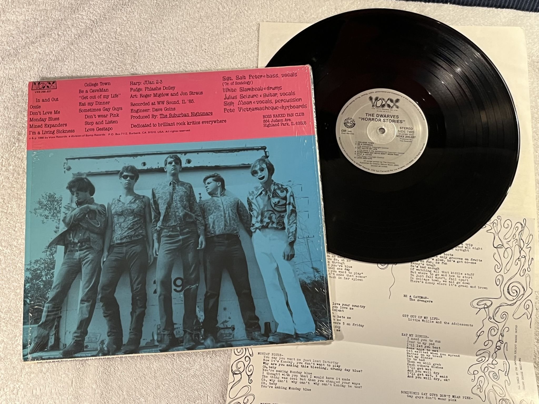 Omslagsbild för skivan THE DRWAVES Horror Stories LP -86 US VOXX RECORDS VOXX 200.037 ** GARAGE **