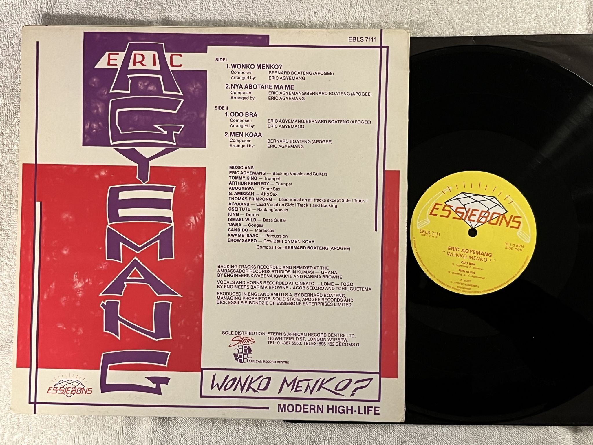 Omslagsbild för skivan ERIC AGYEMANG Wonko Menko? LP UK EBBIEBONS EBLS 7111 *** HIGHLIFE ***