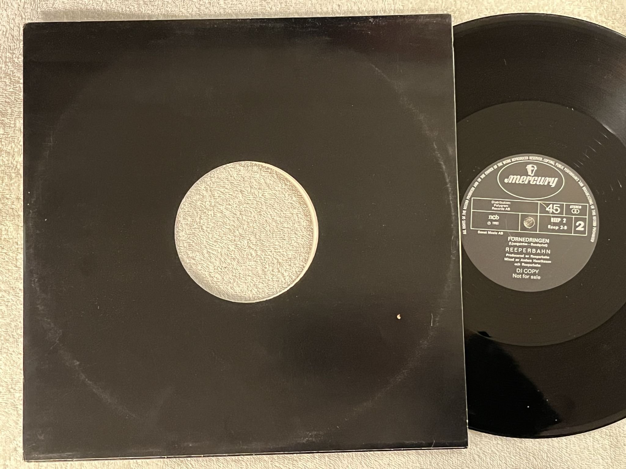 Omslagsbild för skivan REEPERBAHN venuspassagen 12" -81 Swe MERCURY Reep 2 *** Promo copy ***