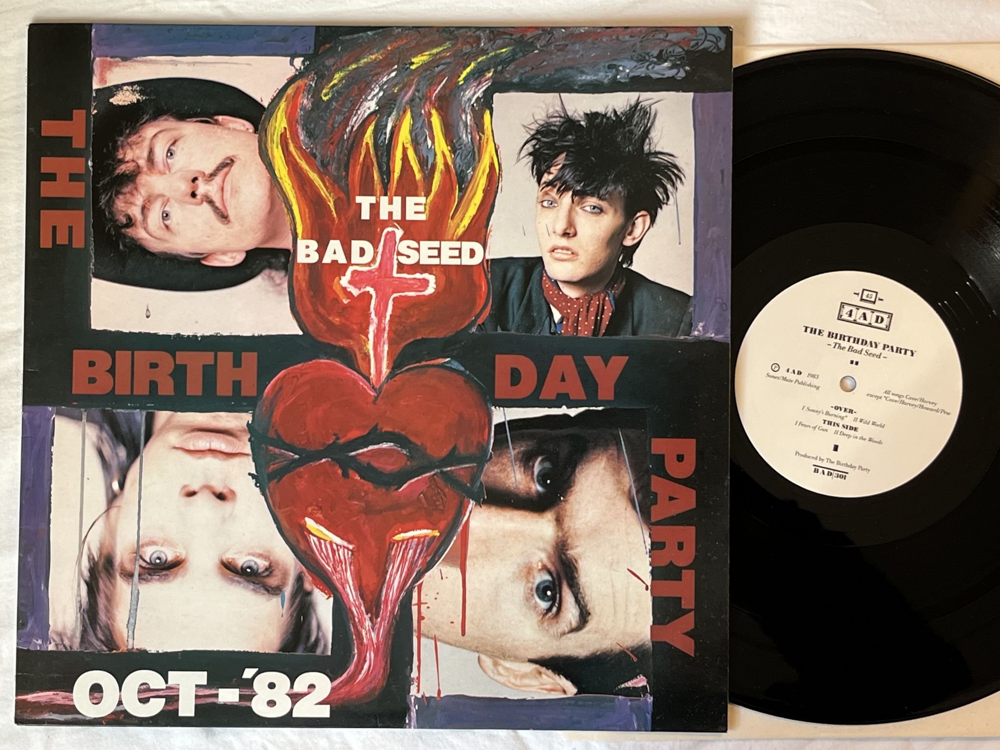 Omslagsbild för skivan THE BIRTHDAY PARTY the bad seed 12"ep -83 UK 4AD BAD 301