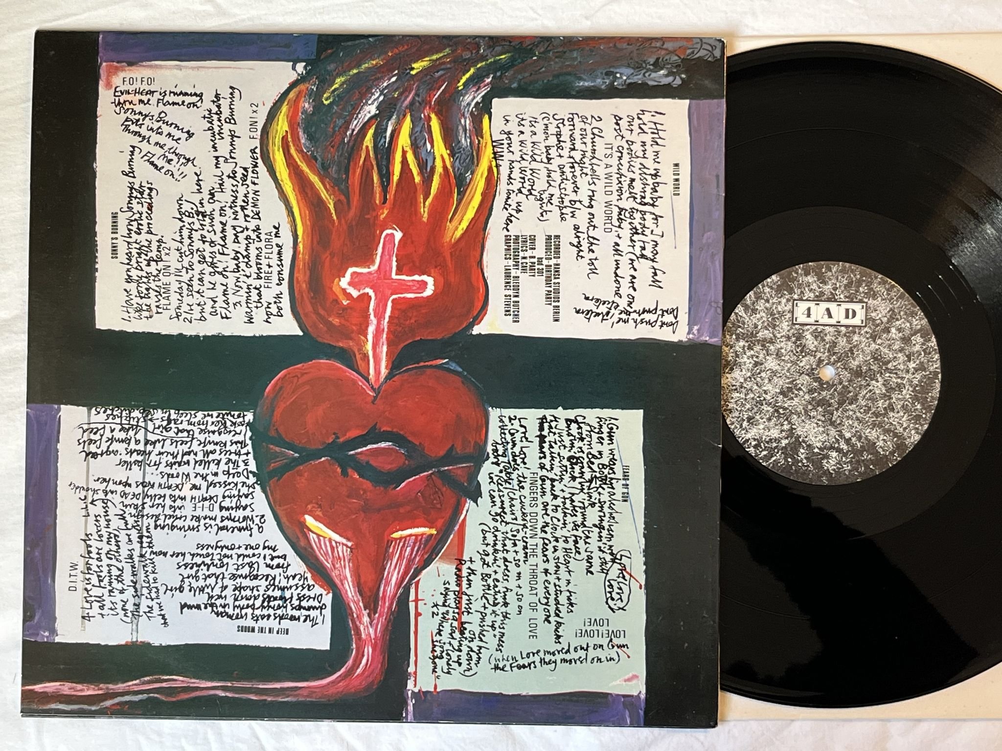 Omslagsbild för skivan THE BIRTHDAY PARTY the bad seed 12"ep -83 UK 4AD BAD 301