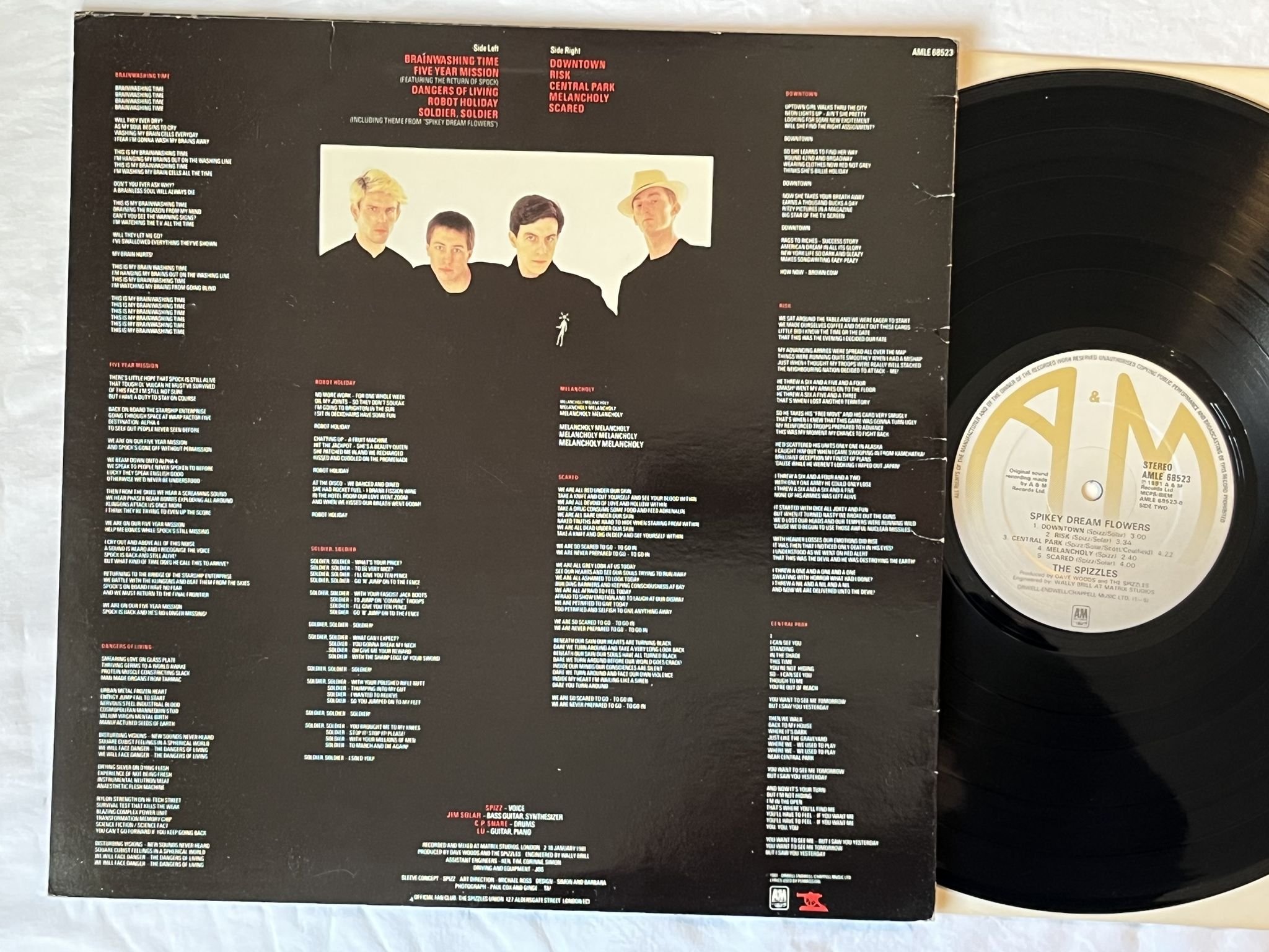 Omslagsbild för skivan THE SPIZZLES Spikey Dream Flowers LP -81 UK A&M AMLE 68523