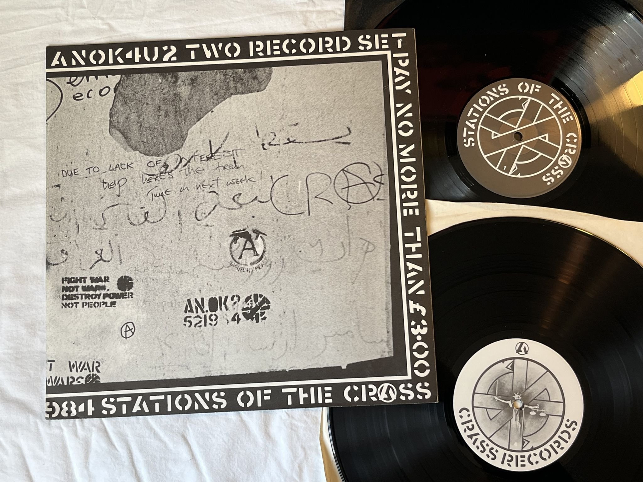 Omslagsbild för skivan CRASS Stations Of The Crass 2xLP -79 UK CRASS RECORDS 521984