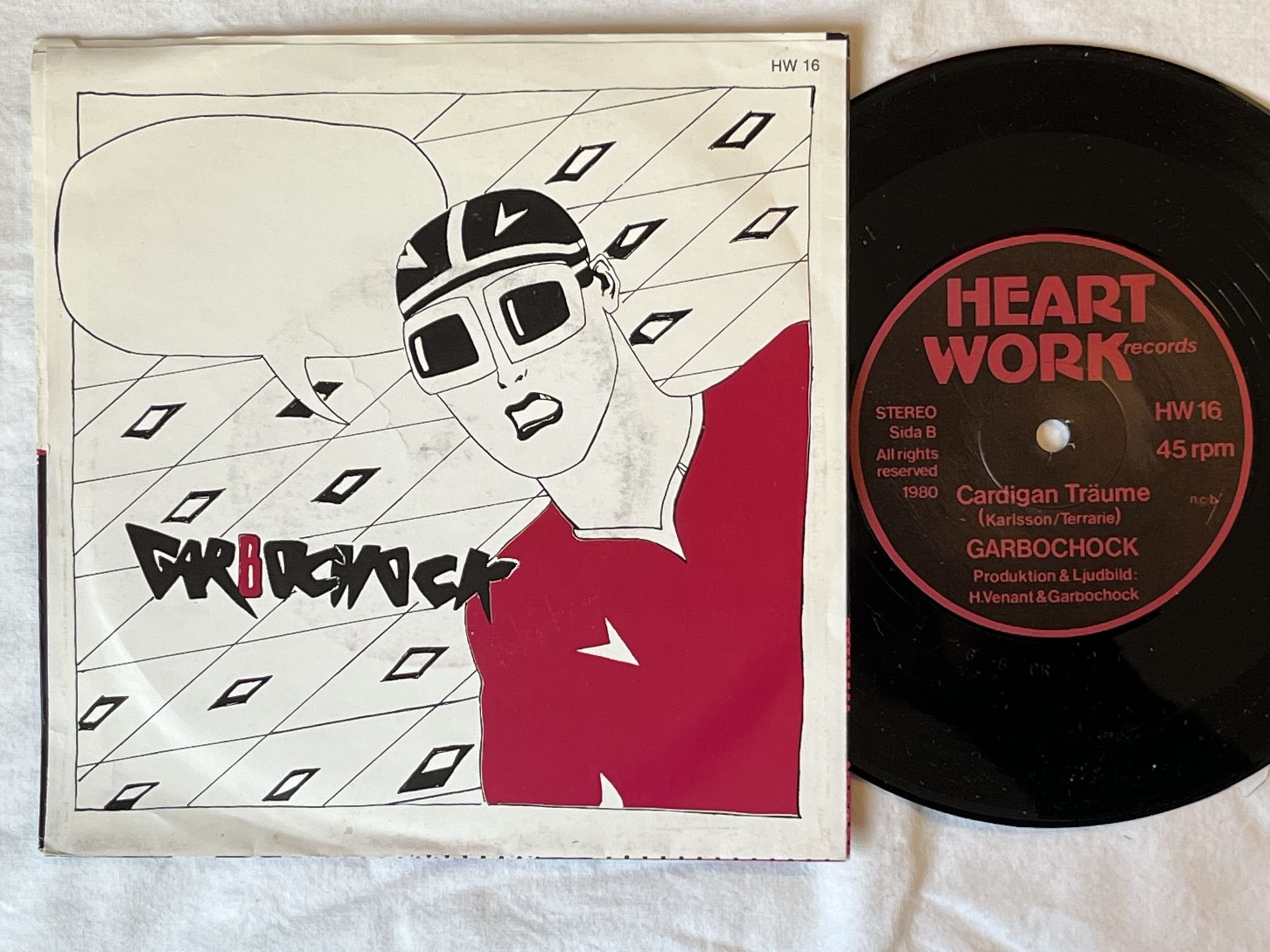 Omslagsbild för skivan GARBOCHOCK Invasion 7" -80 Swe HEARTWORK HW 16