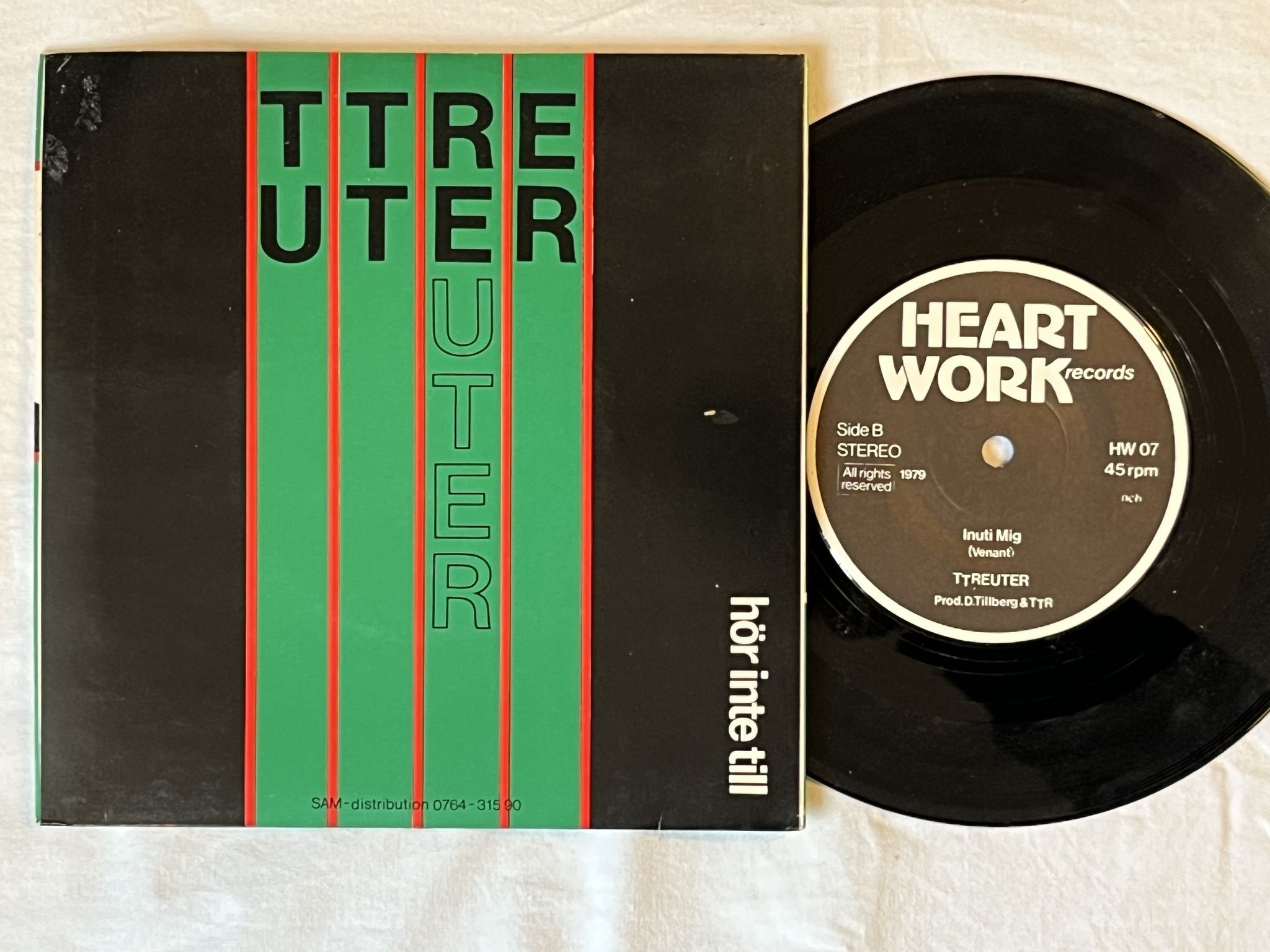 Omslagsbild för skivan TT REUTER inuti mig 7" -79 HEARTWORK HW 07