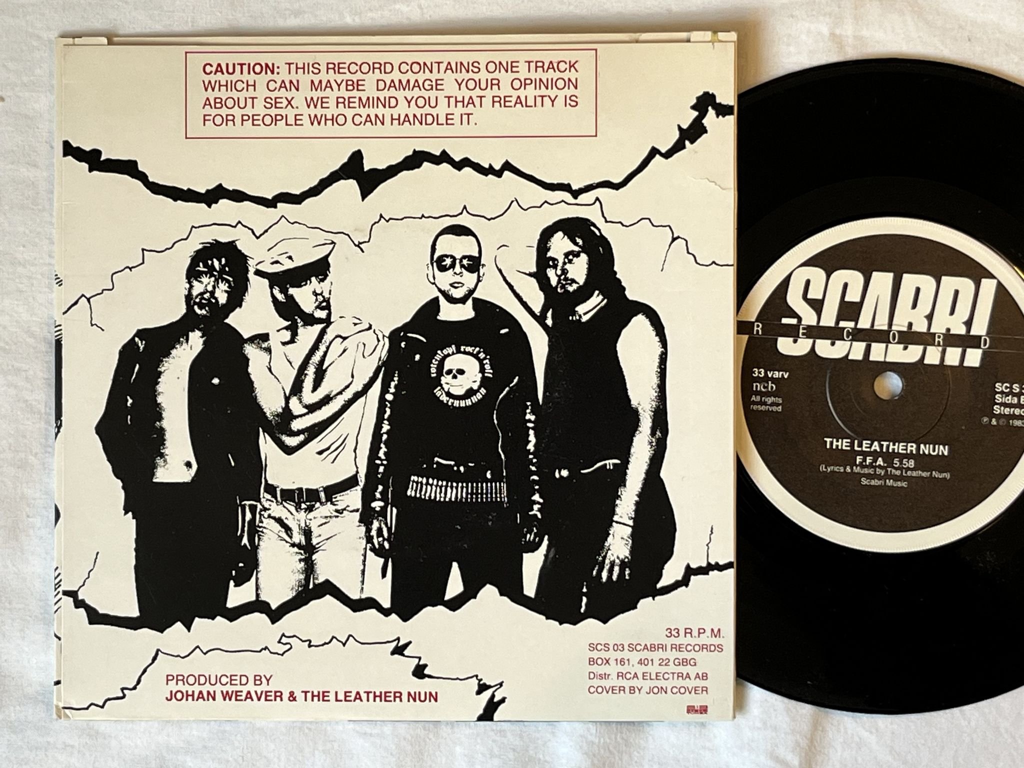 Omslagsbild för skivan THE LEATHER NUN prime mover 7" -83 Swe SCABRI SC S 3