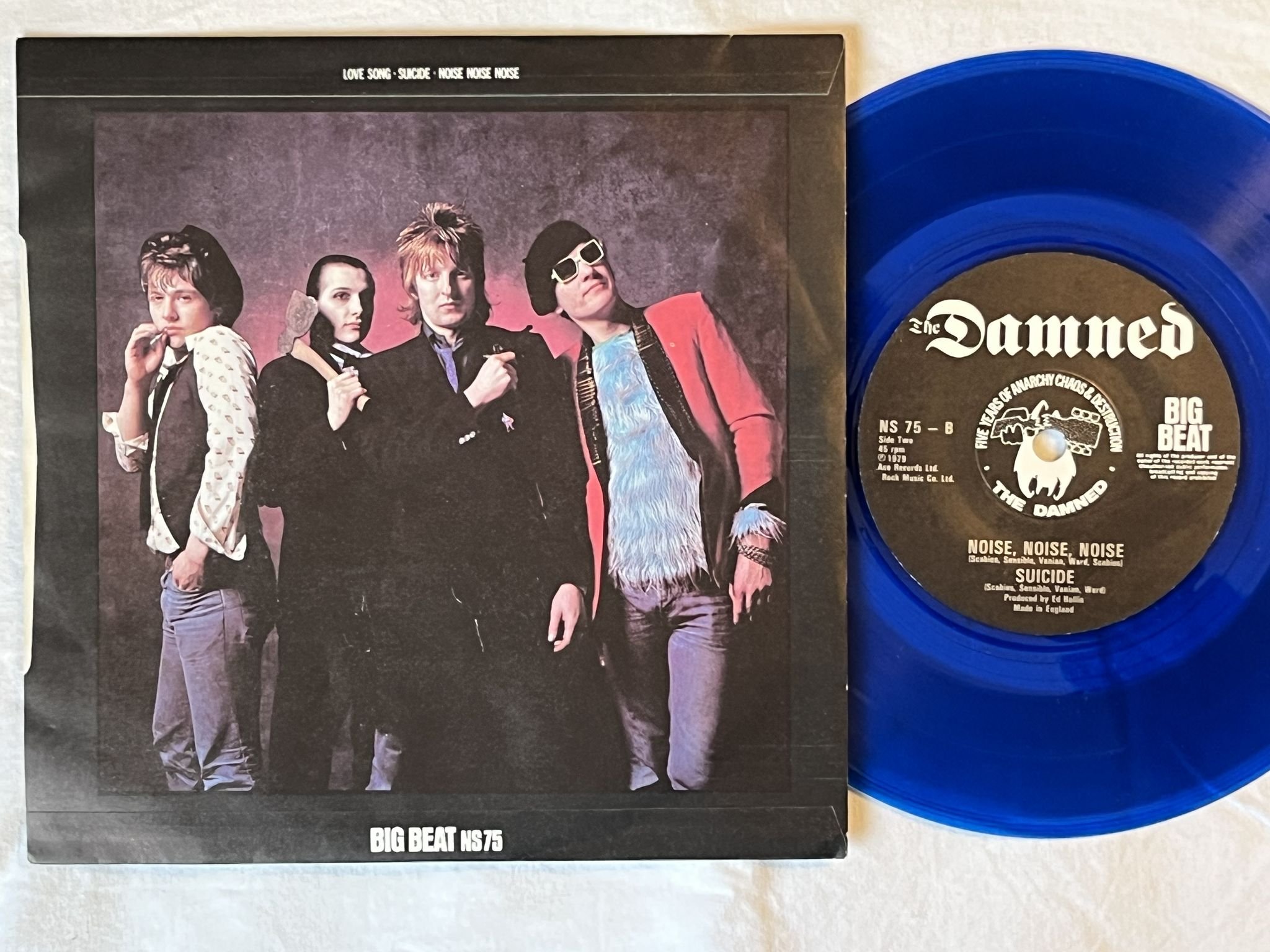 Omslagsbild för skivan THE DAMNED Love Song 7" -82 UK BIG BEAT NS 75 ** BLUE VINYL ***