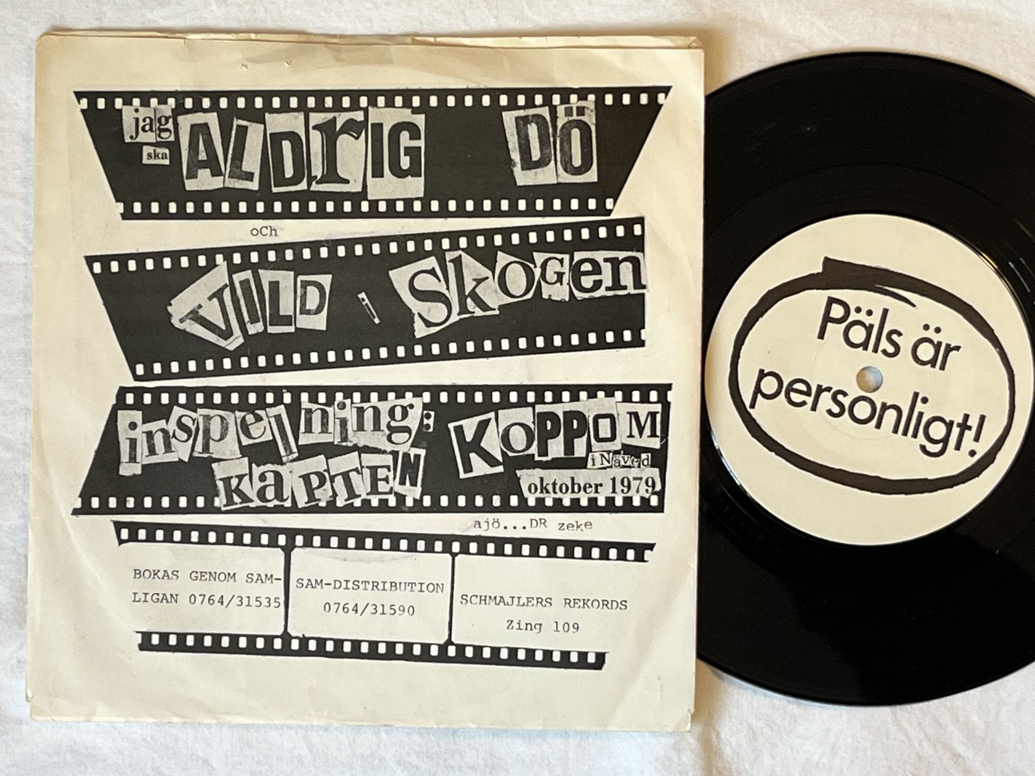 Omslagsbild för skivan DR ZEKE Udda Pälsar 7" -79 Swe SCHMAJLERS REKORDS ZING 109 *** RARE PUNK 45 ***