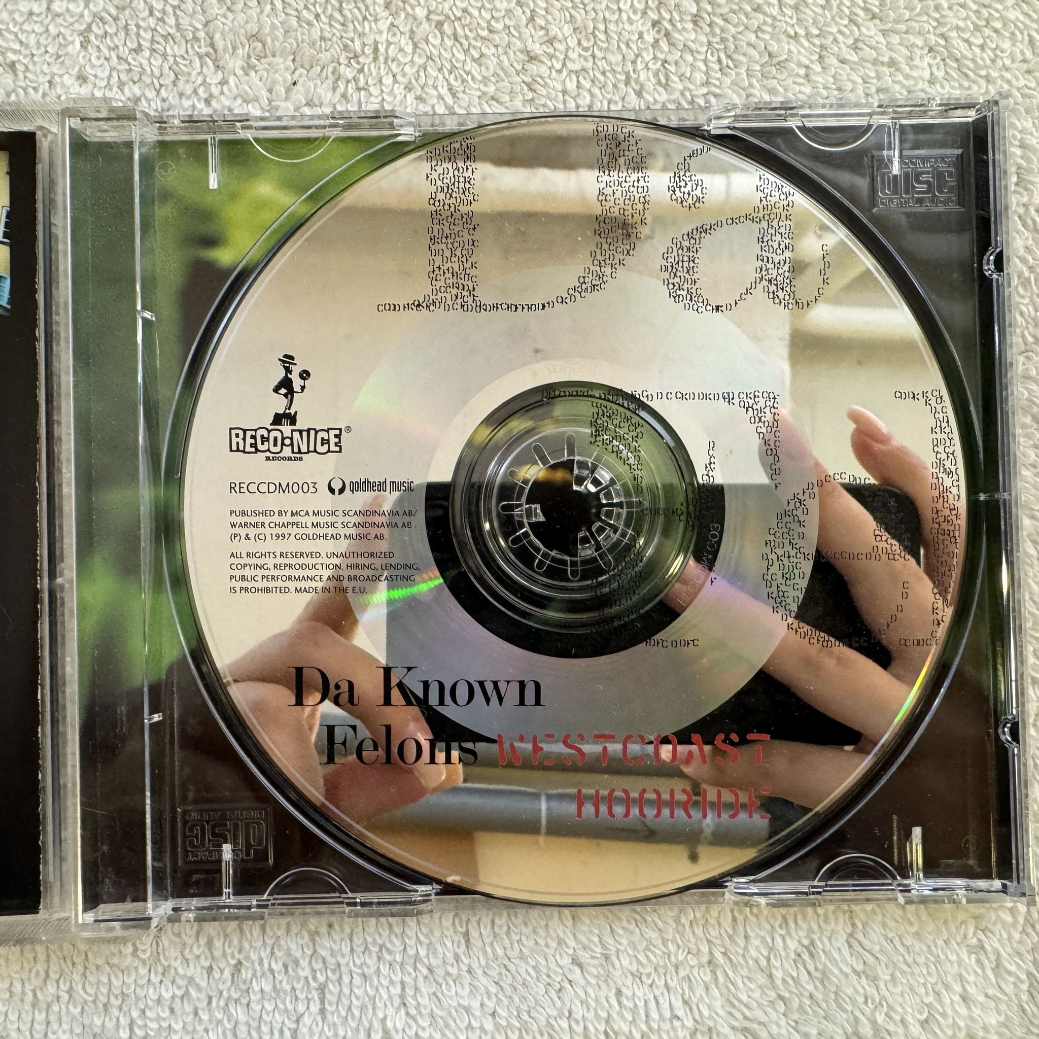 Omslagsbild för skivan DA KNOWN FELONS West Coast Hooride CD 1997 RECCDM003 SWERAP