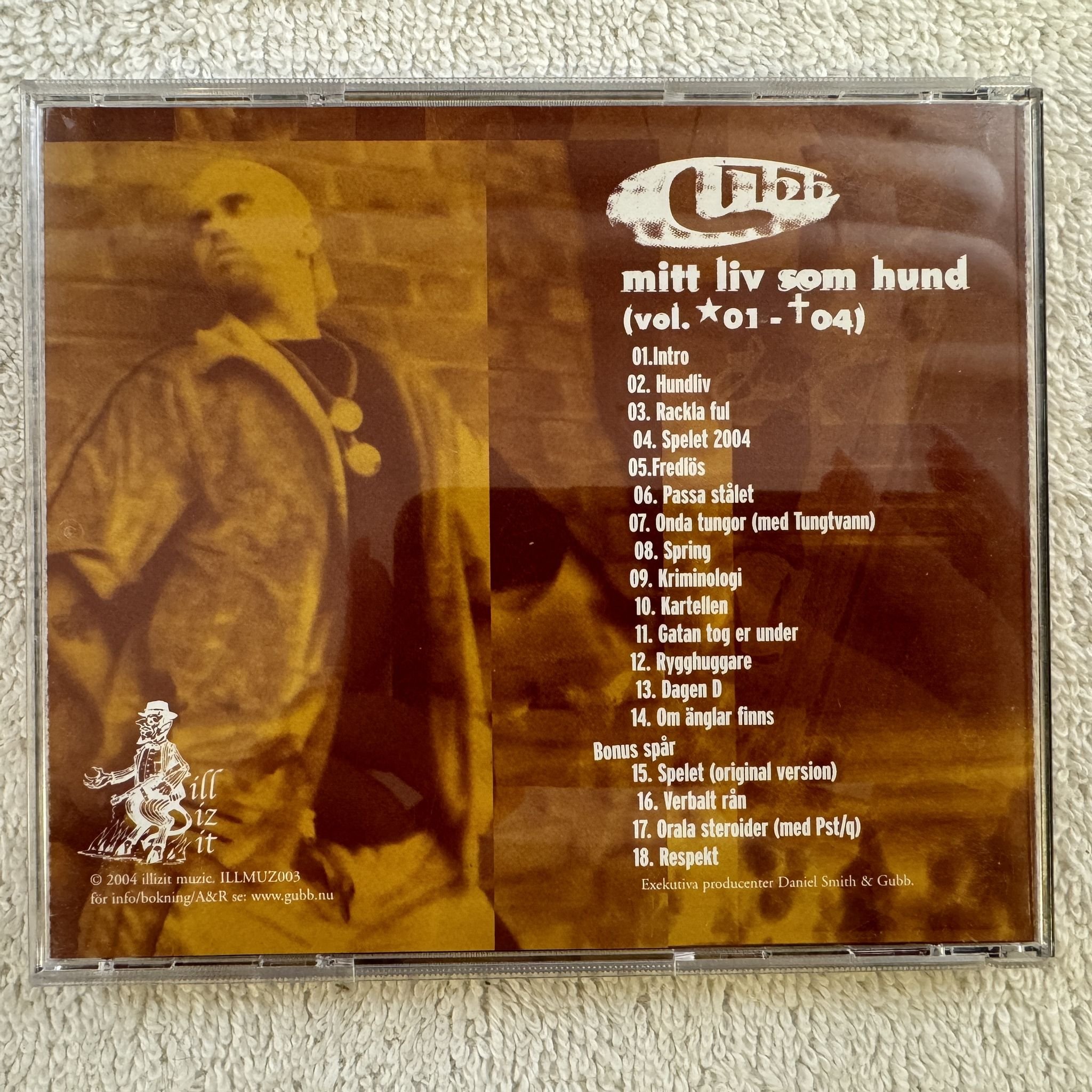 Omslagsbild för skivan GUBB mitt liv som hund CD 2004 Illizit Muzik – ILLMUZ003 SWERAP