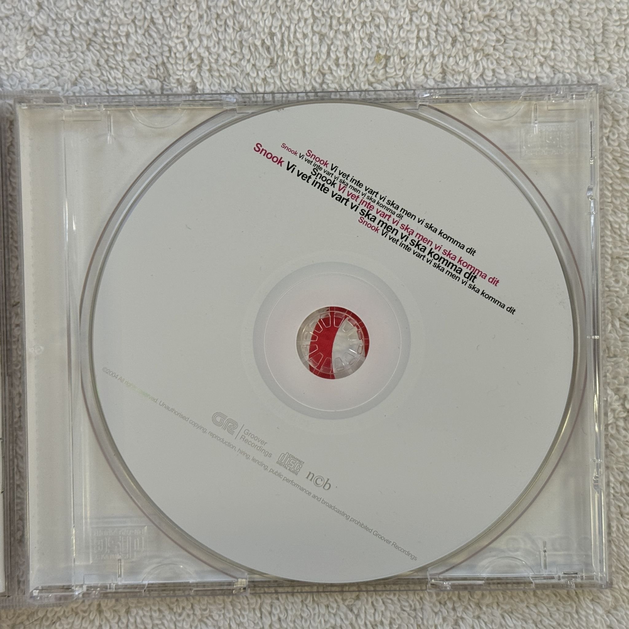 Omslagsbild för skivan Snook – Vi Vet Inte Vart Vi Ska Men Vi Ska Komma Dit CD 2004 GRCD006 SWERAP