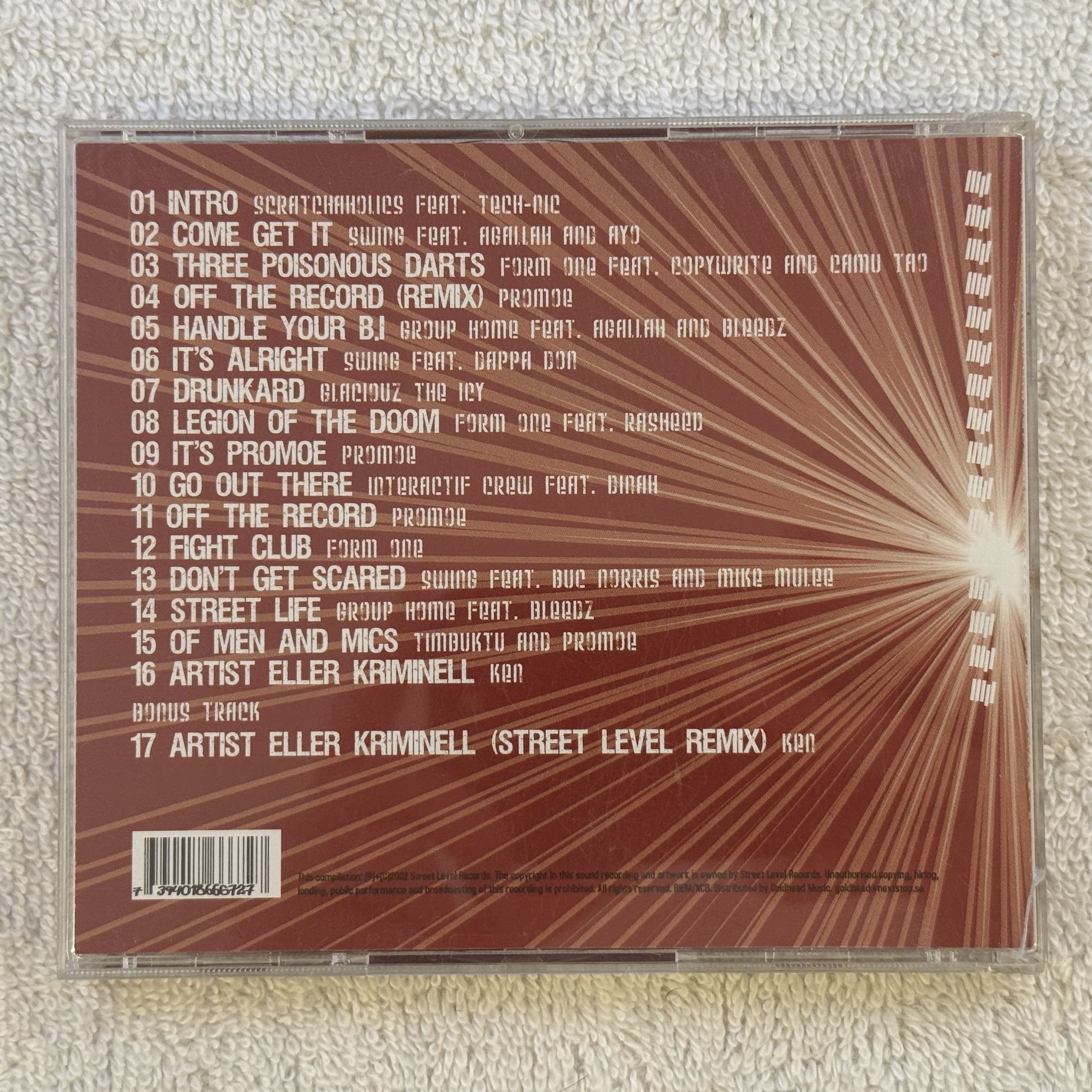 Omslagsbild för skivan VARIOUS Street Level Presents CD 2002 Street Level Records – SLRCD001 SWERAP