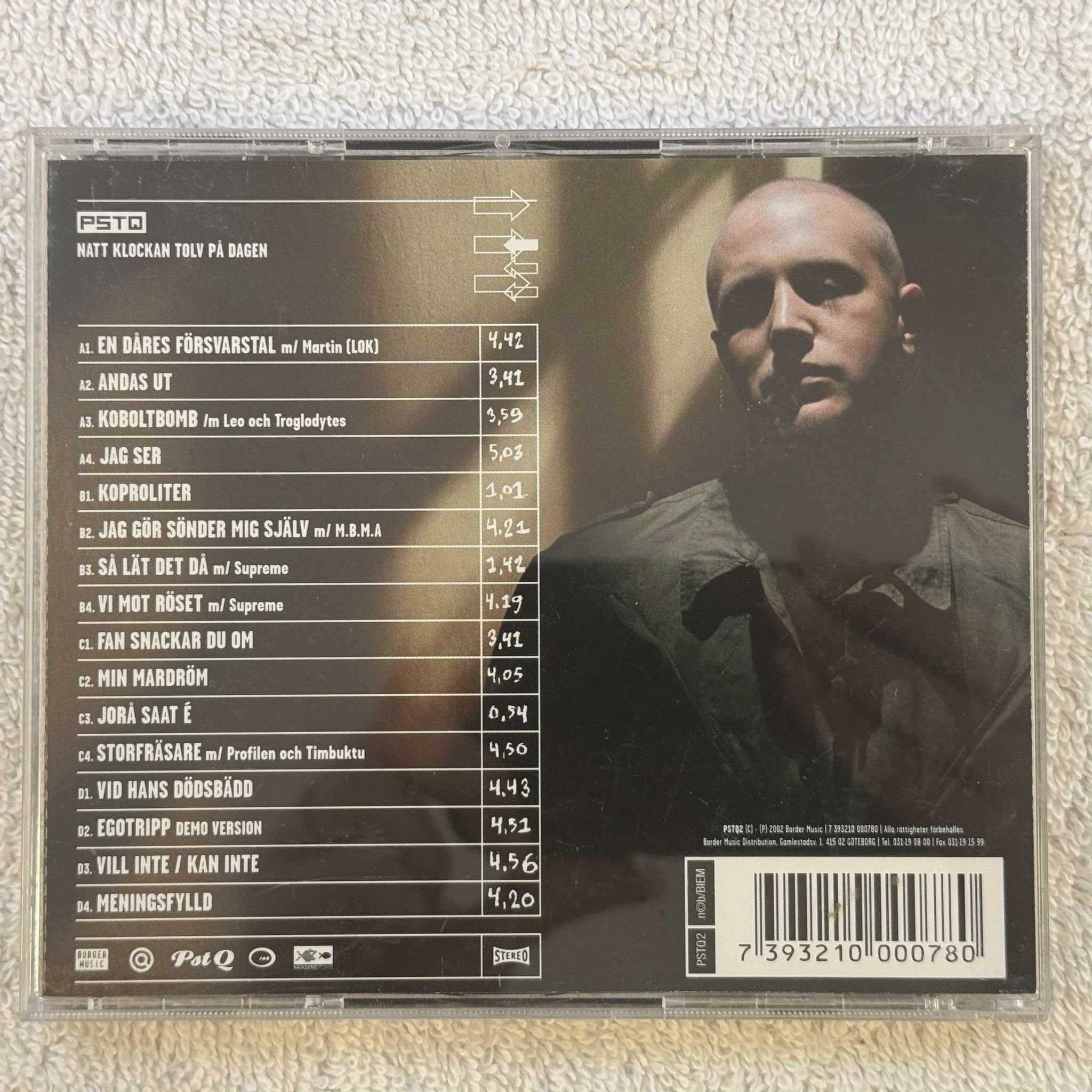 Omslagsbild för skivan PST/Q Natt Klockan Tolv På Dagen CD 2002 BORDER MUSIC PSTQ2 SWERAP