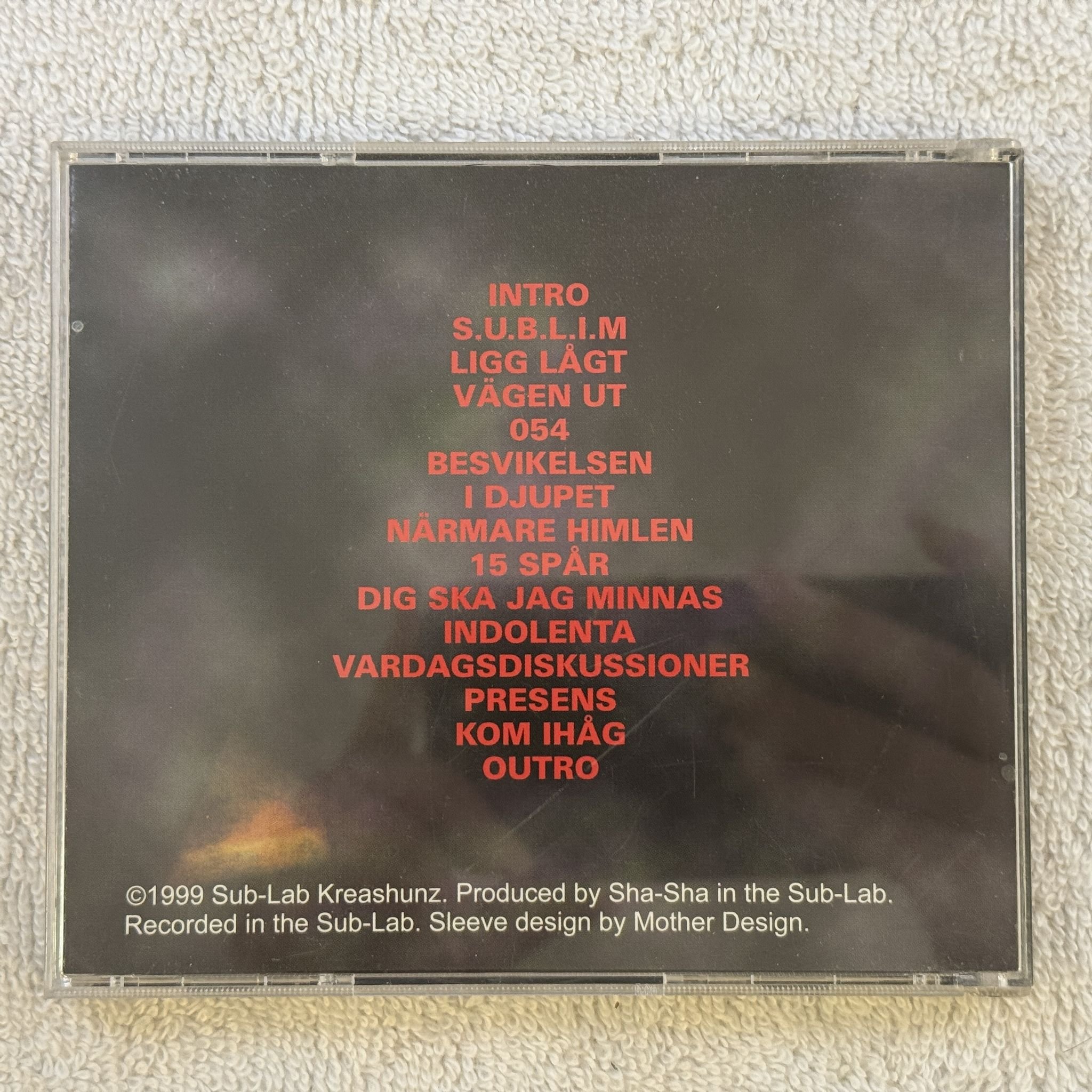 Omslagsbild för skivan SUBLIM s/t CD 1999 SUB-0002 SWERAP