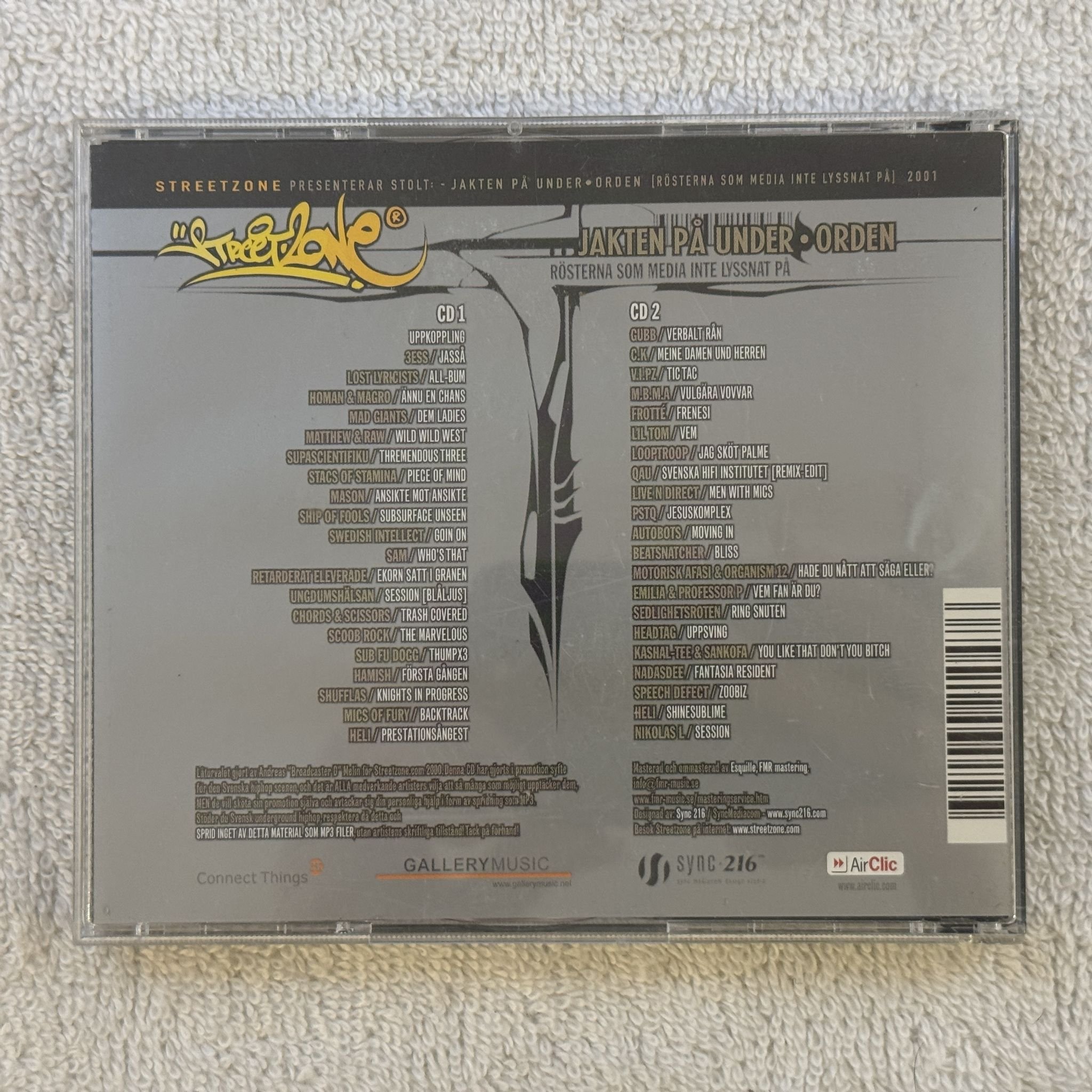 Omslagsbild för skivan V/A Jakten På Under-Orden 2xCD 2001 Streetzone Records ?– STREET2 SWERAP